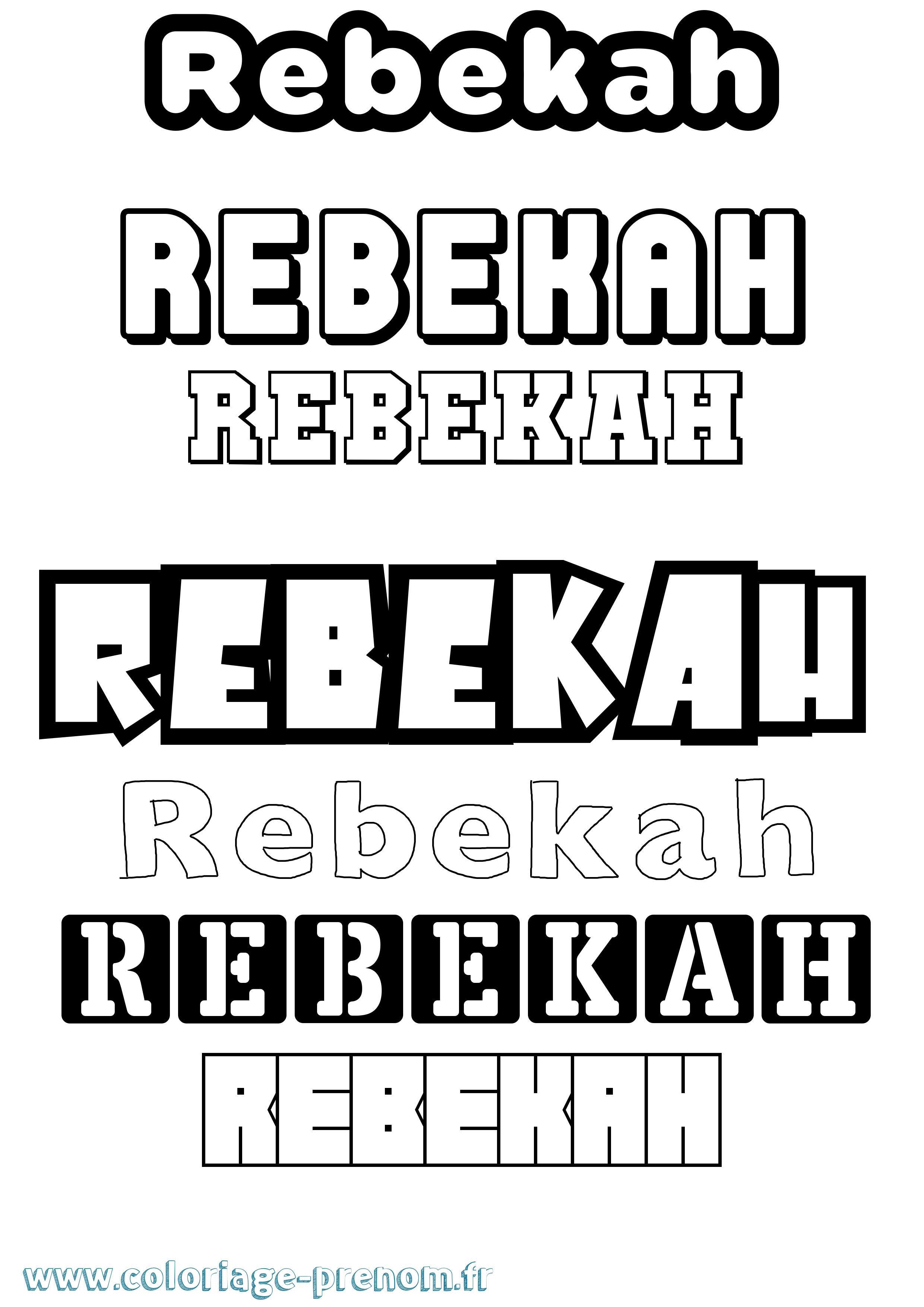Coloriage prénom Rebekah Simple