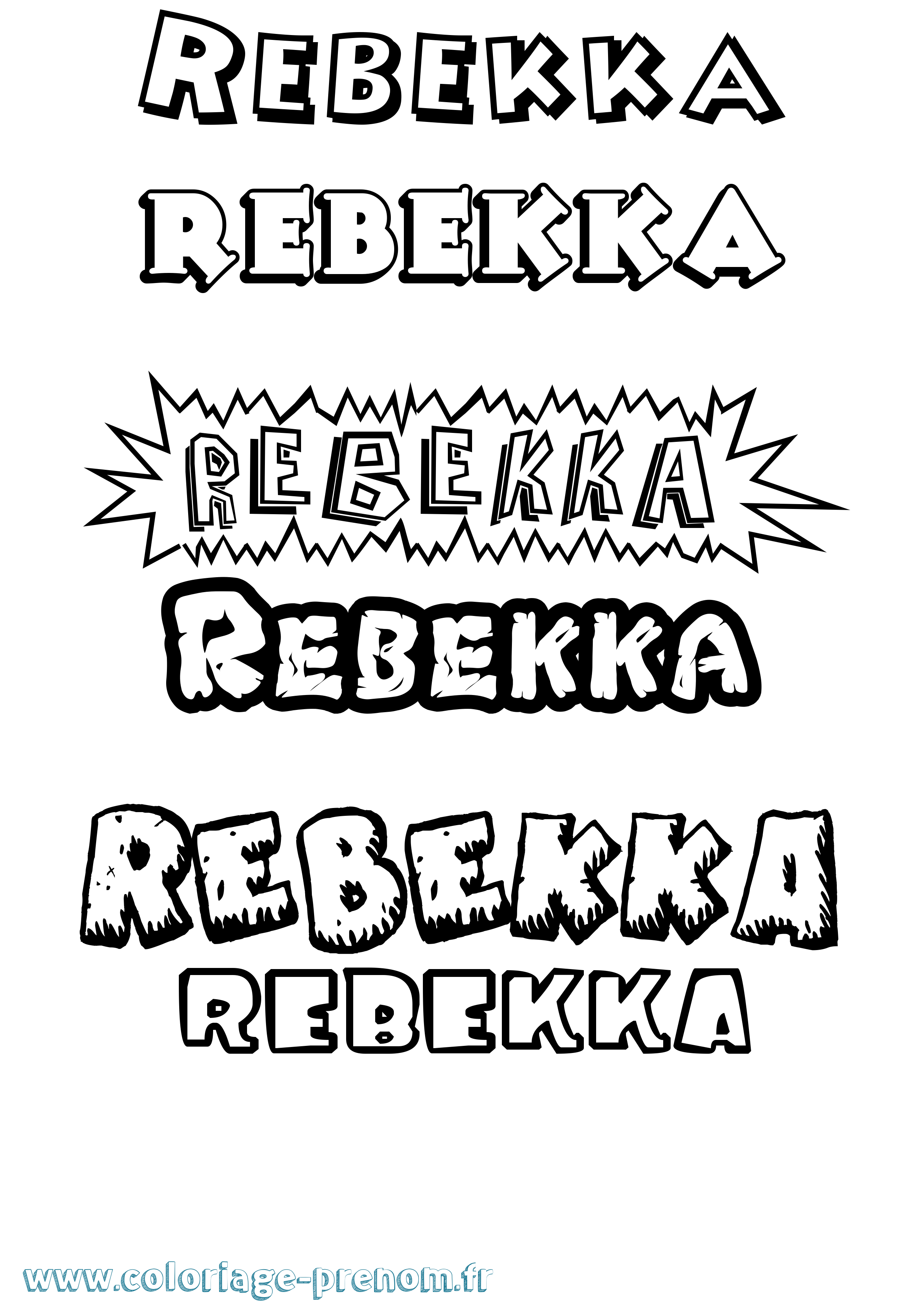 Coloriage prénom Rebekka Dessin Animé