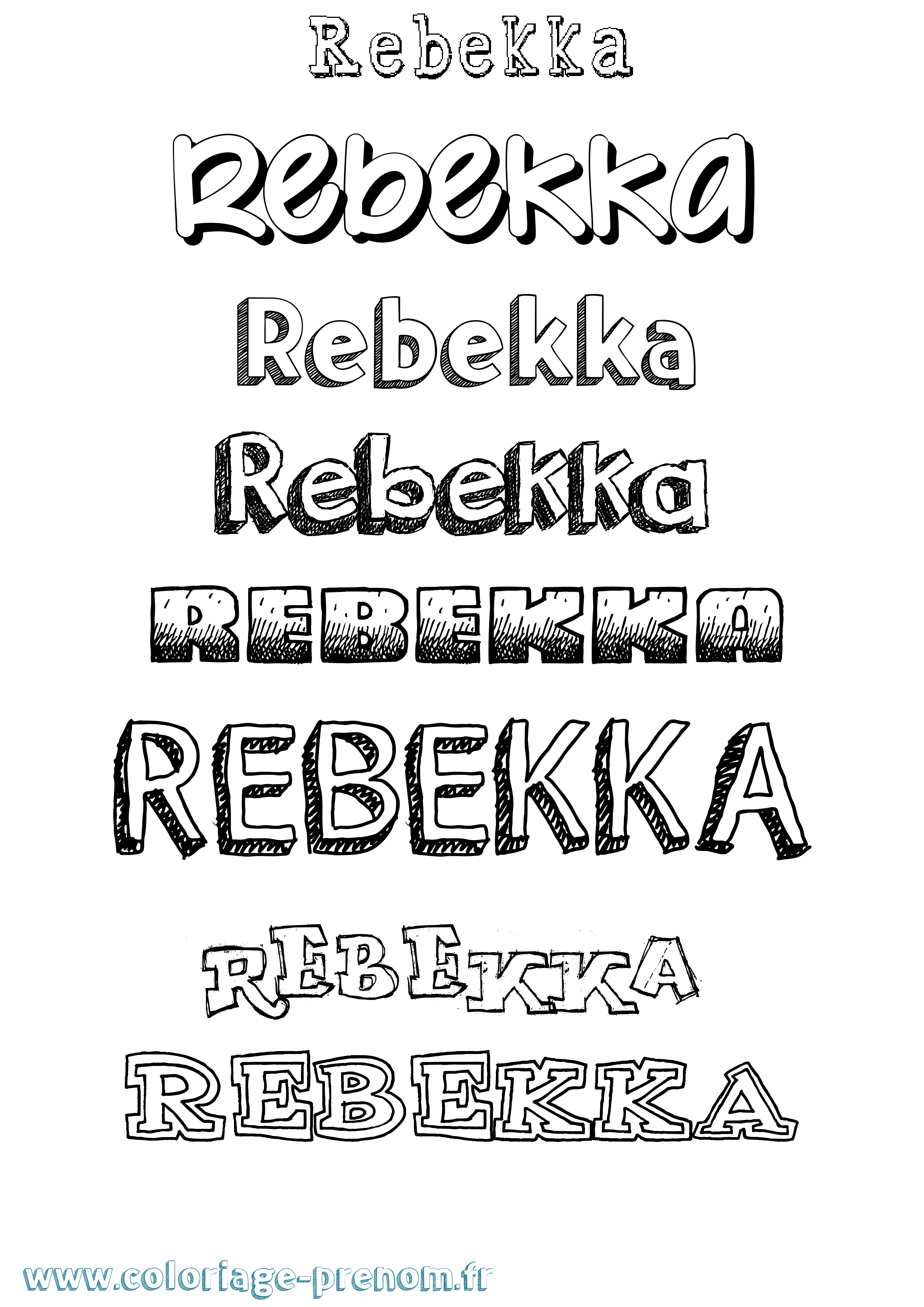 Coloriage prénom Rebekka Dessiné