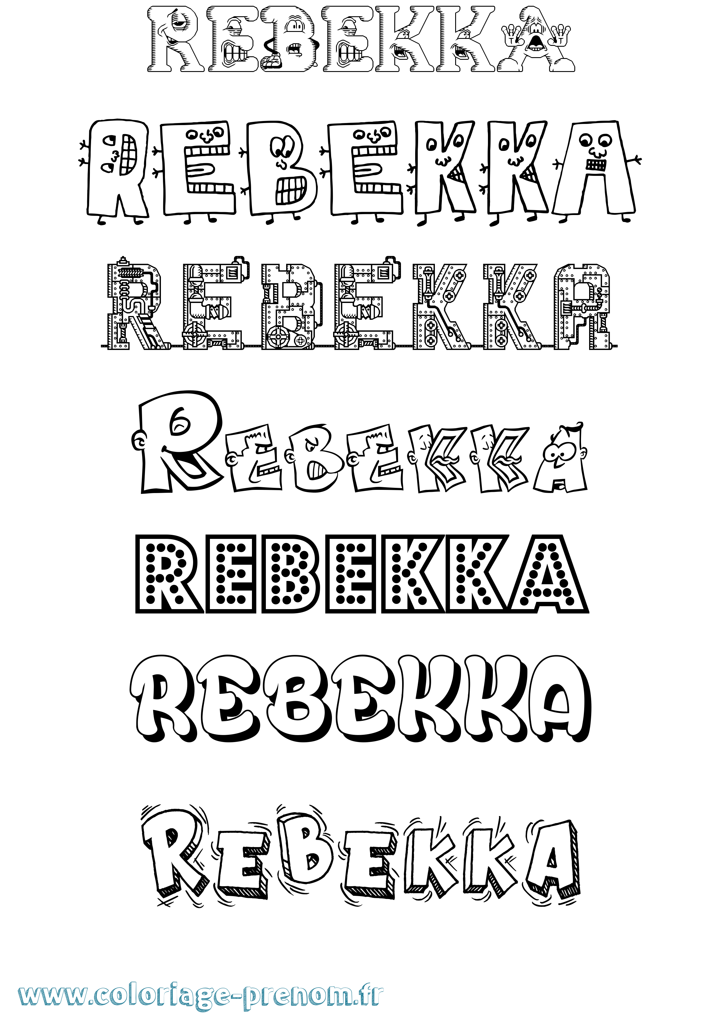 Coloriage prénom Rebekka Fun