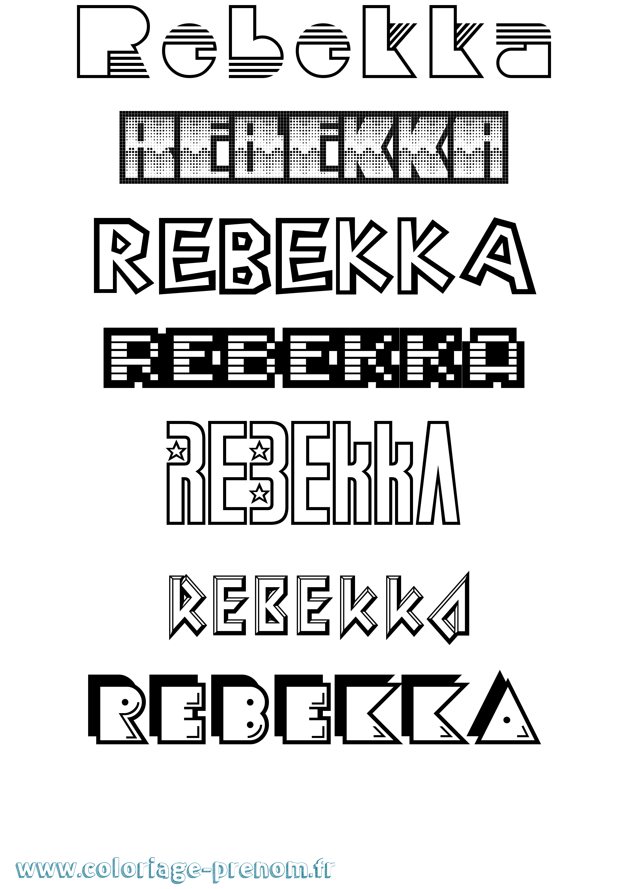 Coloriage prénom Rebekka Jeux Vidéos
