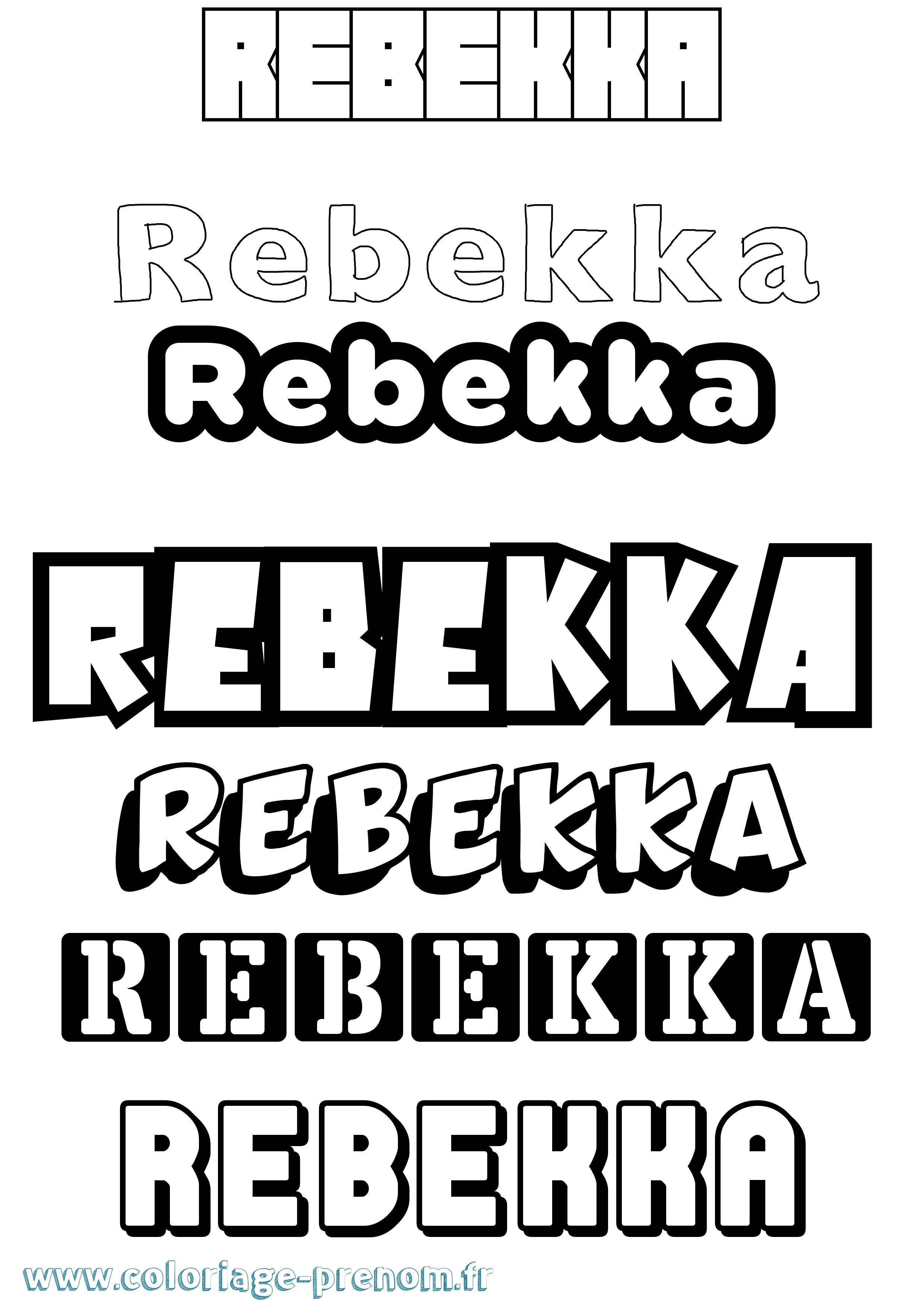 Coloriage prénom Rebekka Simple