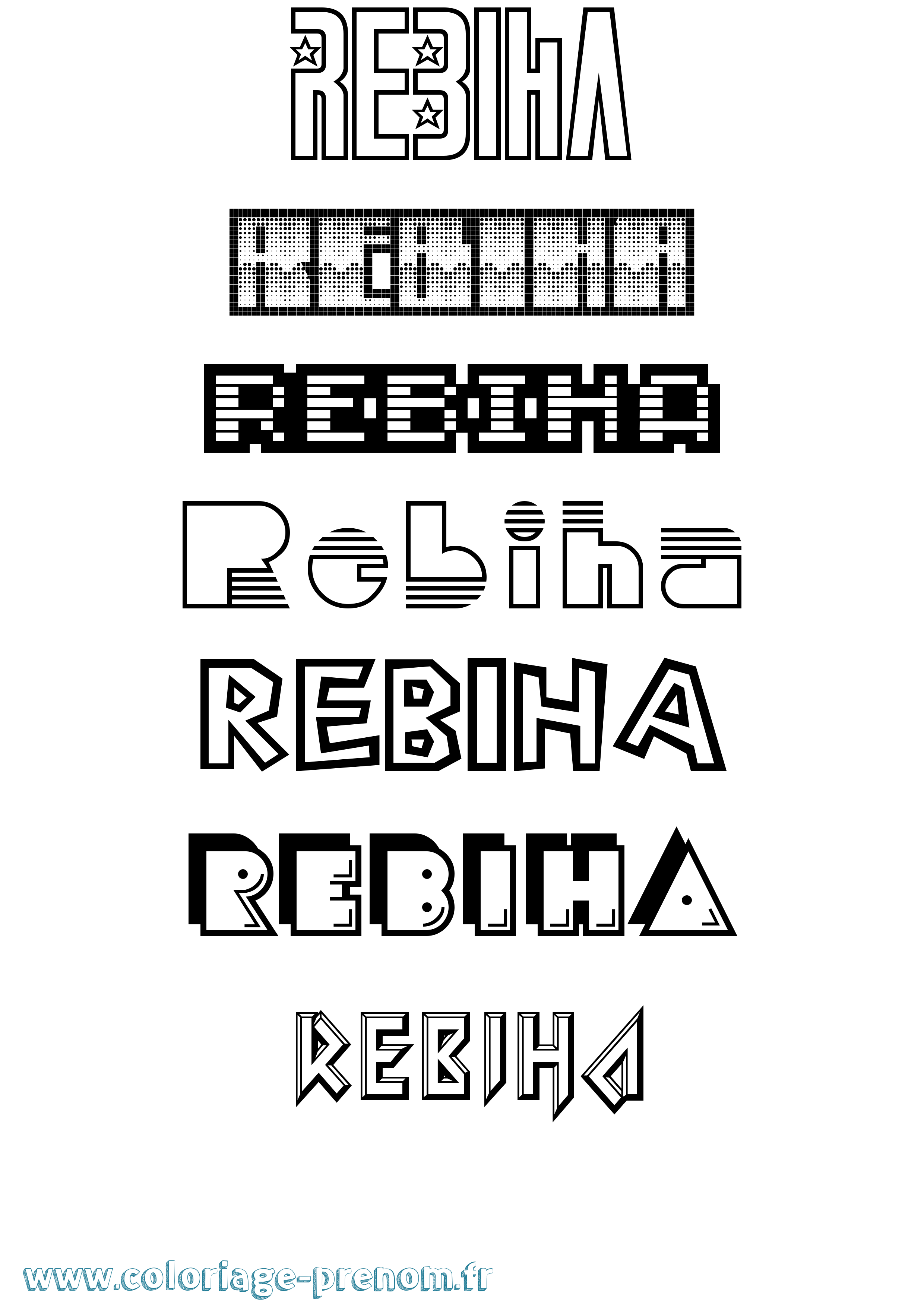 Coloriage prénom Rebiha Jeux Vidéos