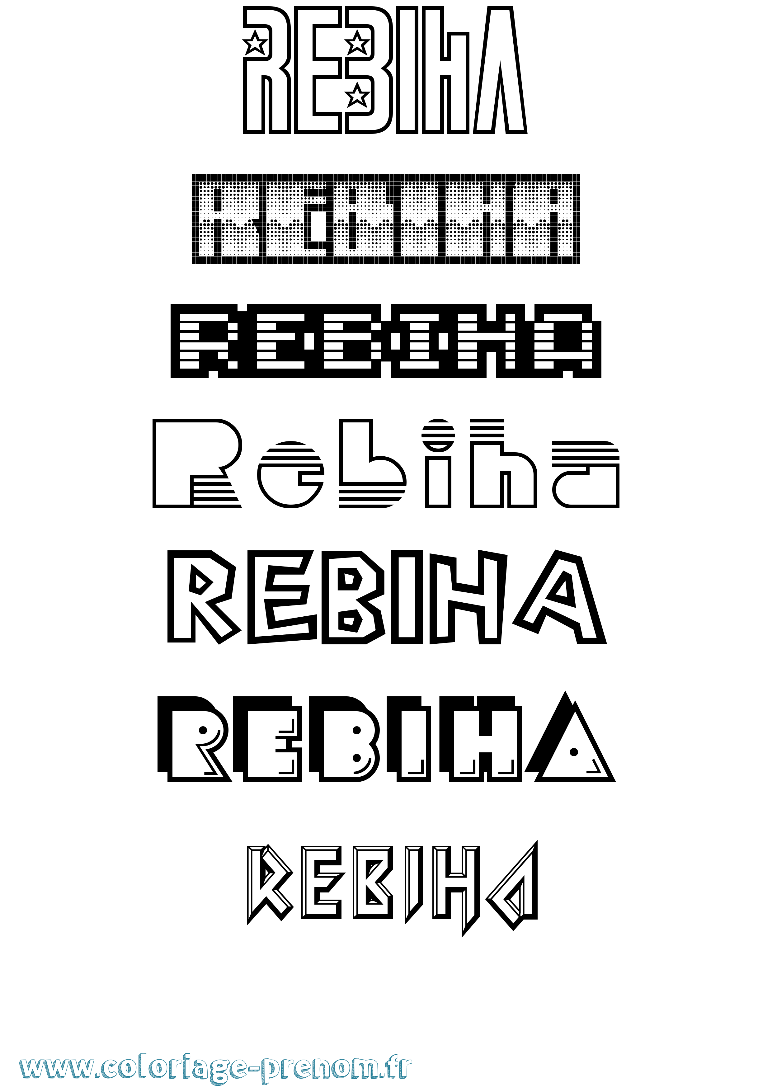 Coloriage Rebiha Jeux Vidéos Coloriage prénom Rebiha Jeux Vidéos