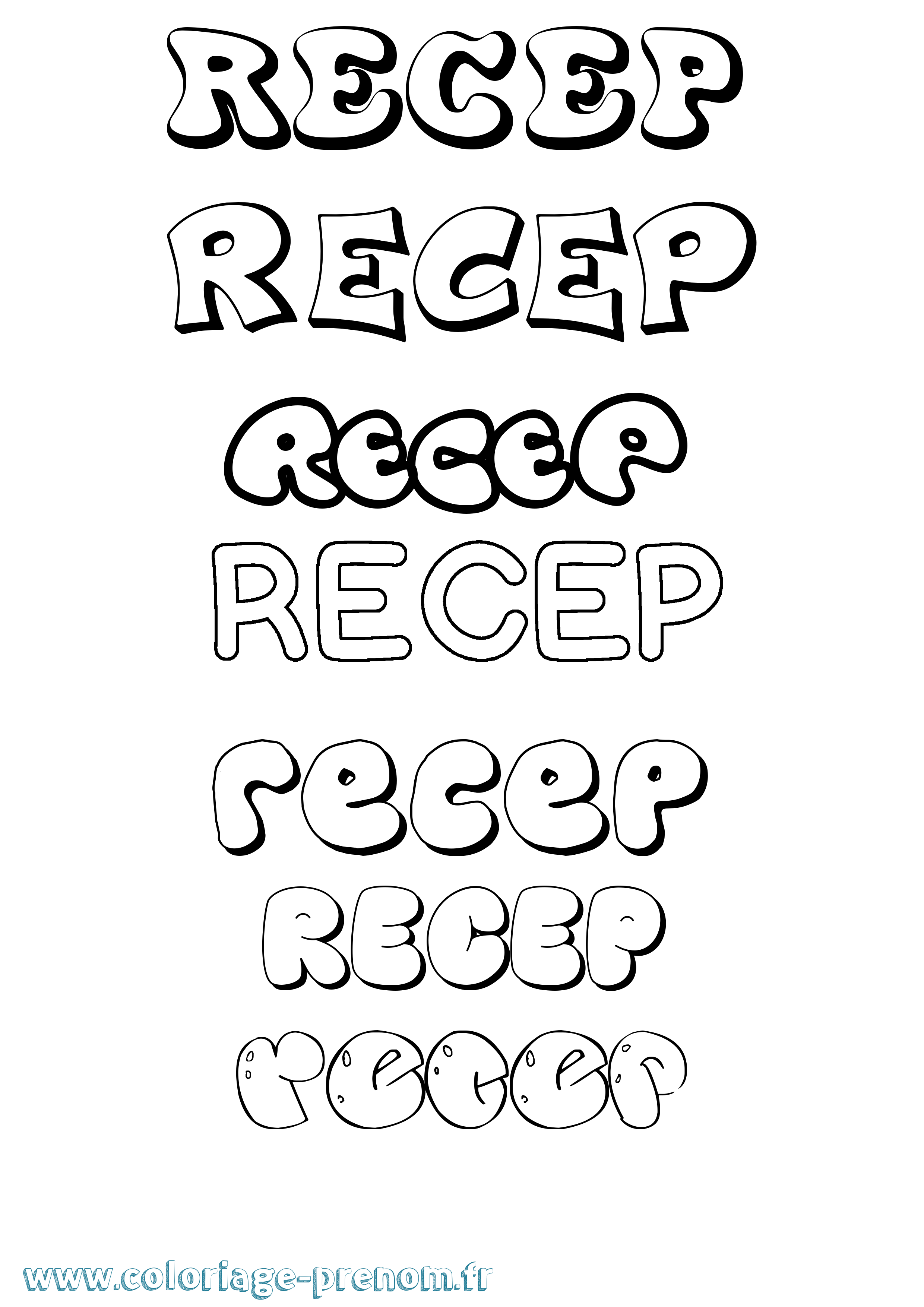 Coloriage Recep Bubble Coloriage prénom Recep Bubble