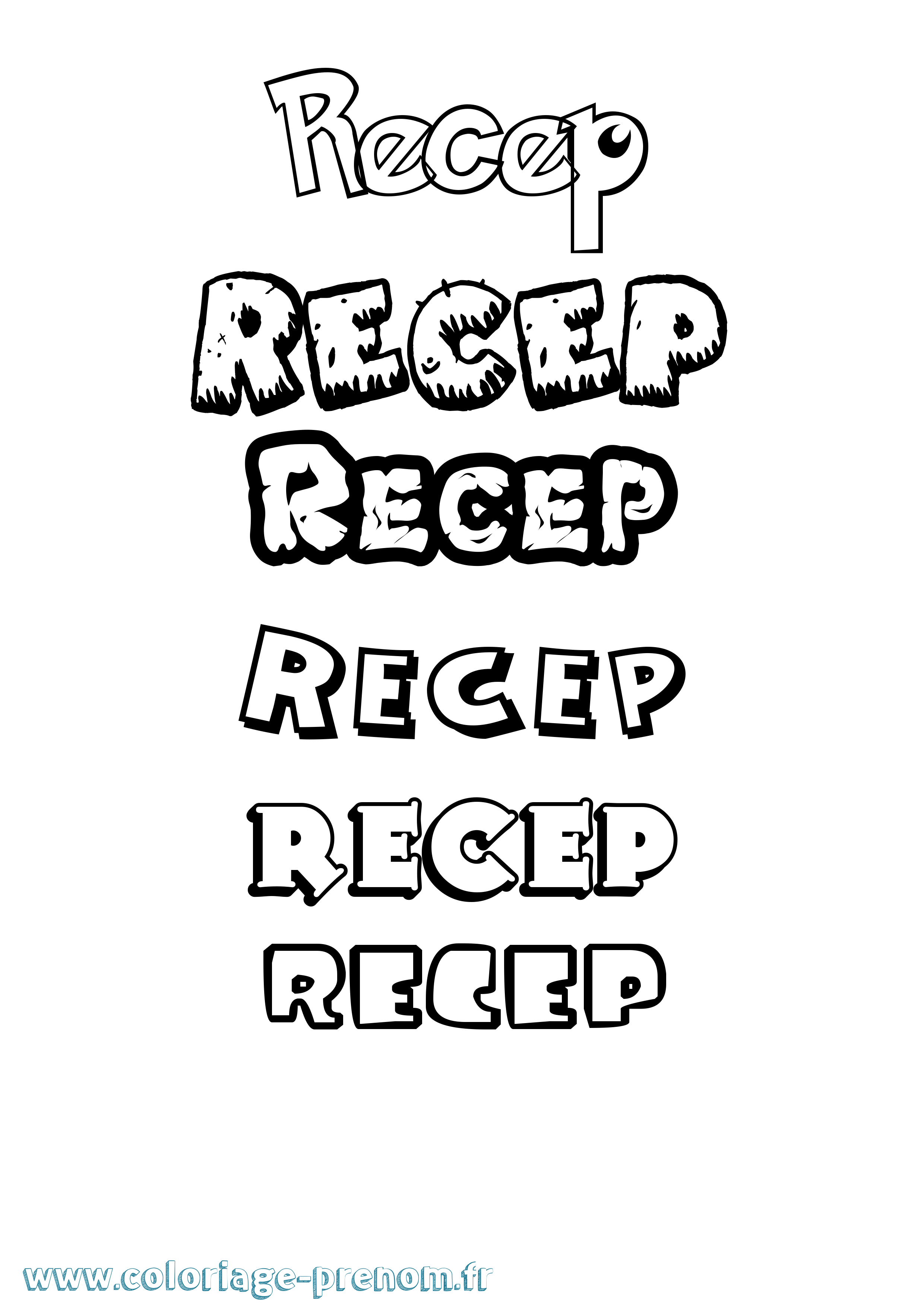 Coloriage Recep Dessin Animé Coloriage prénom Recep Dessin Animé