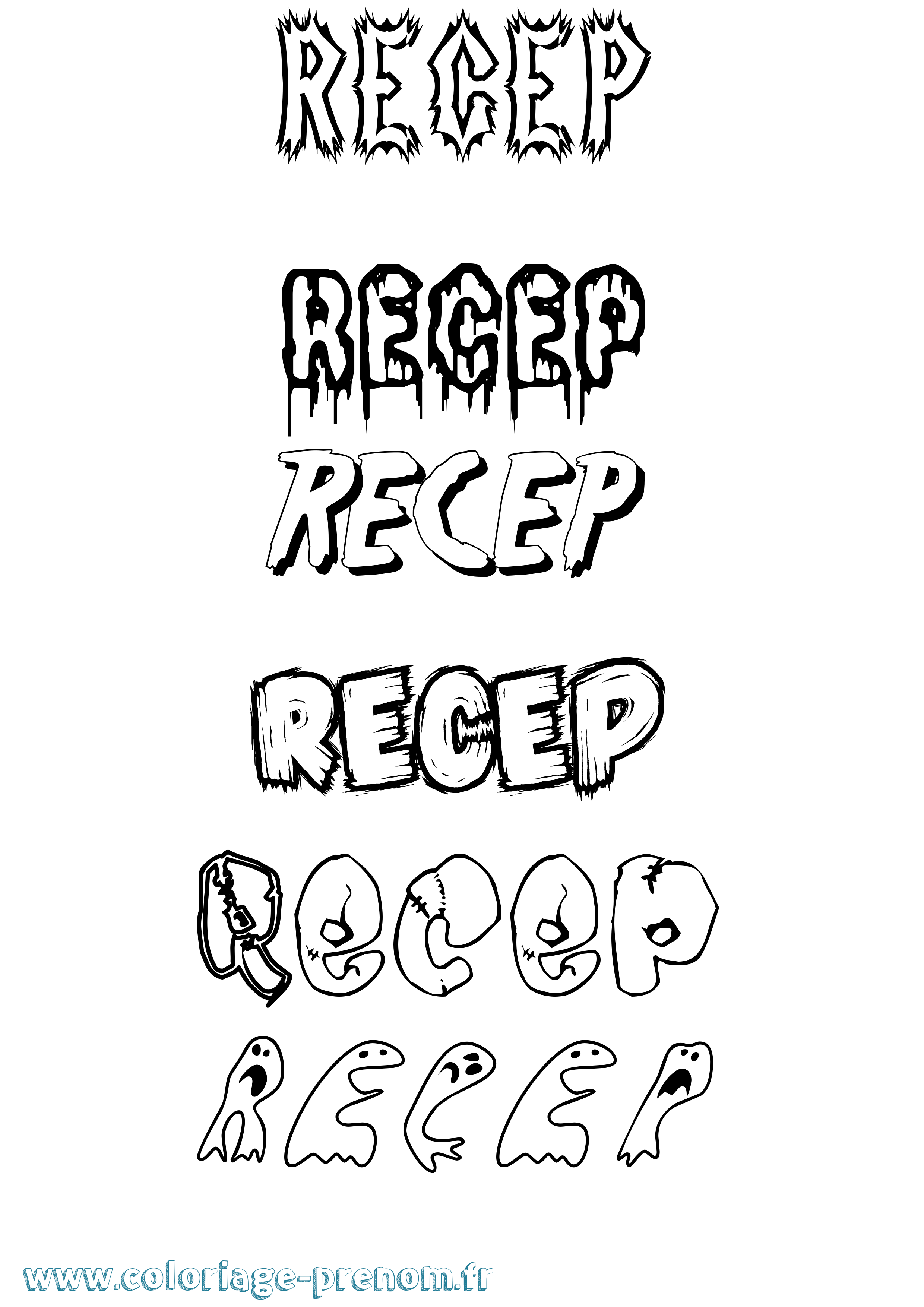 Coloriage Recep Frisson Coloriage prénom Recep Frisson