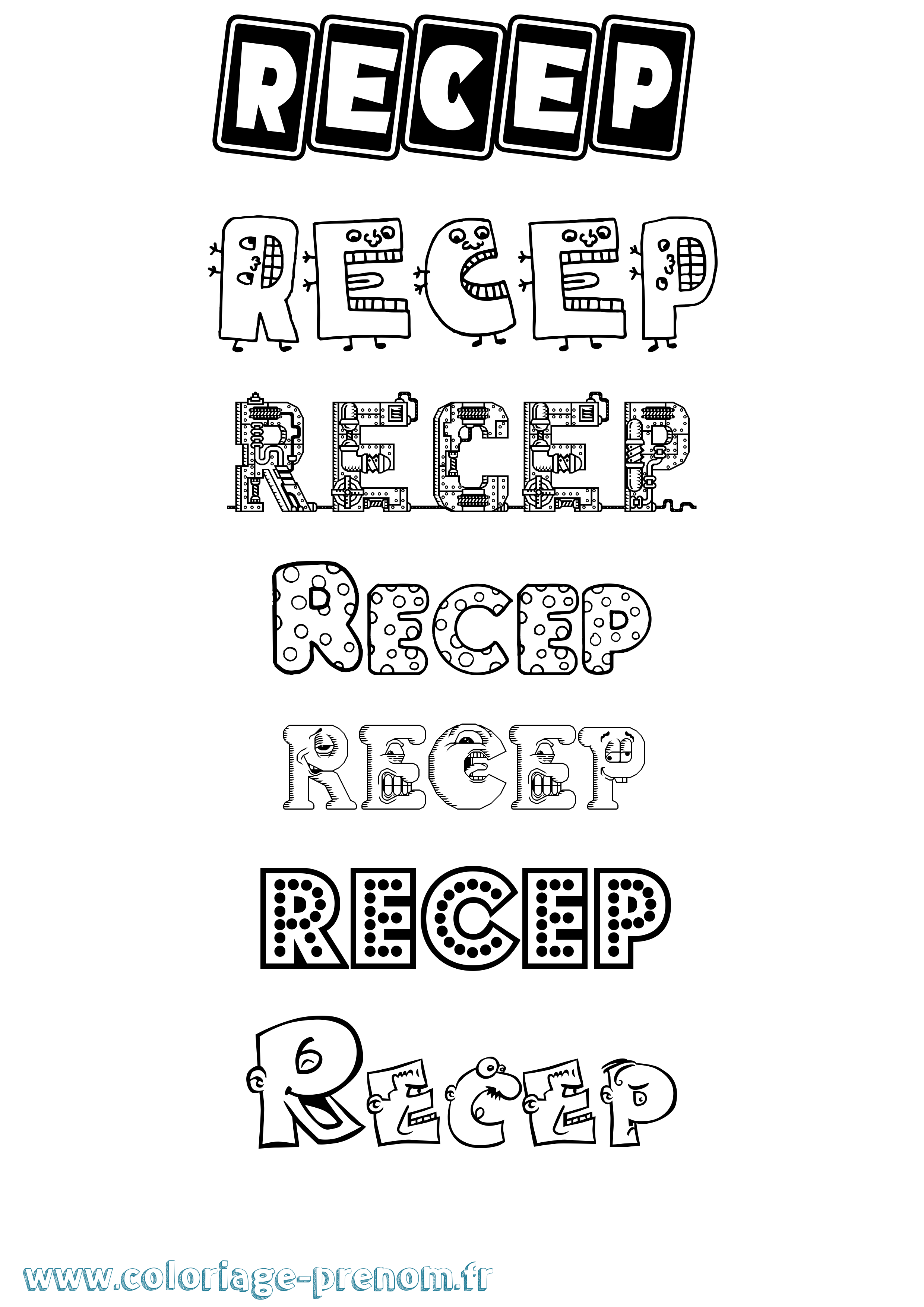 Coloriage Recep Fun Coloriage prénom Recep Fun