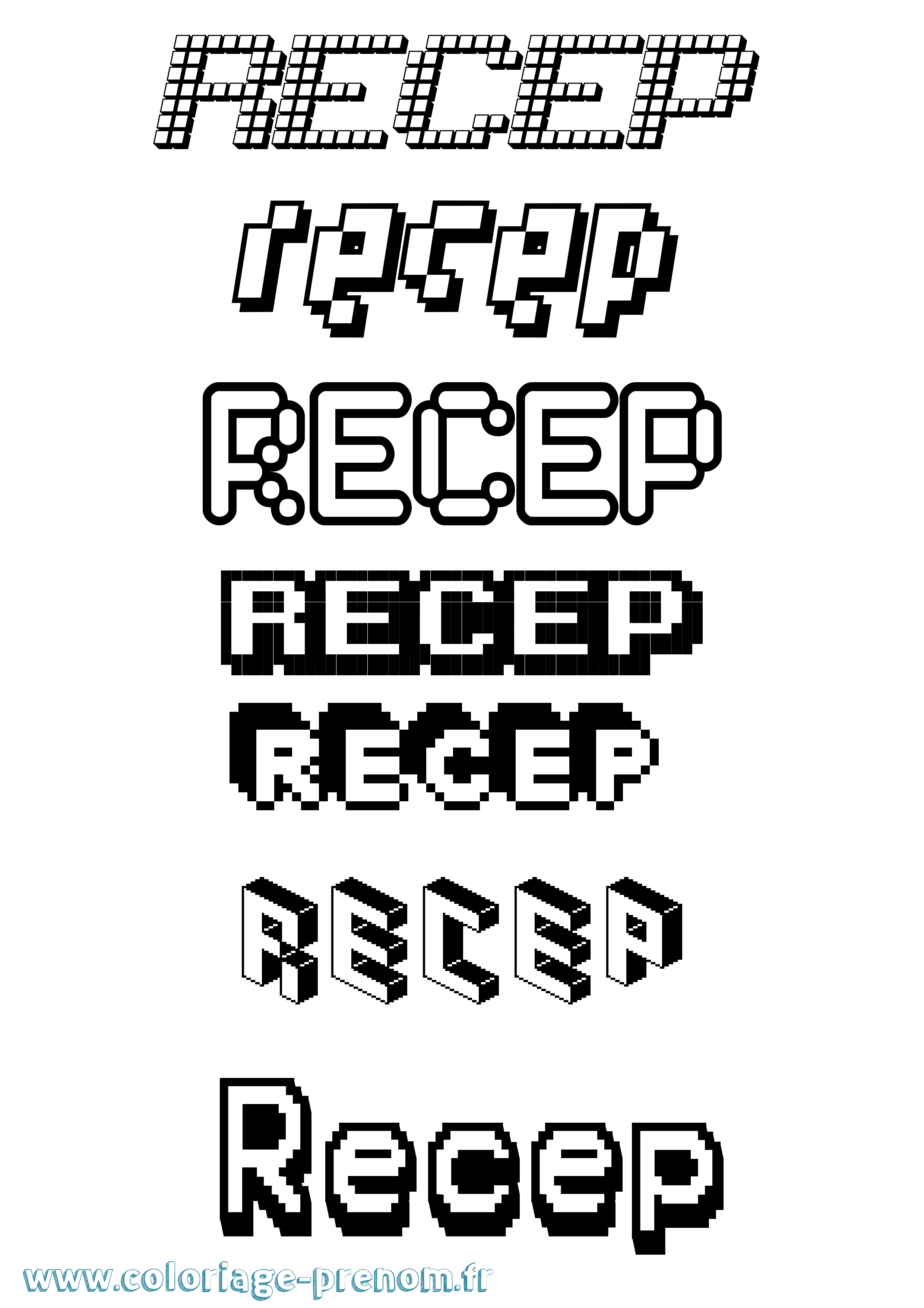 Coloriage Recep Pixel Coloriage prénom Recep Pixel