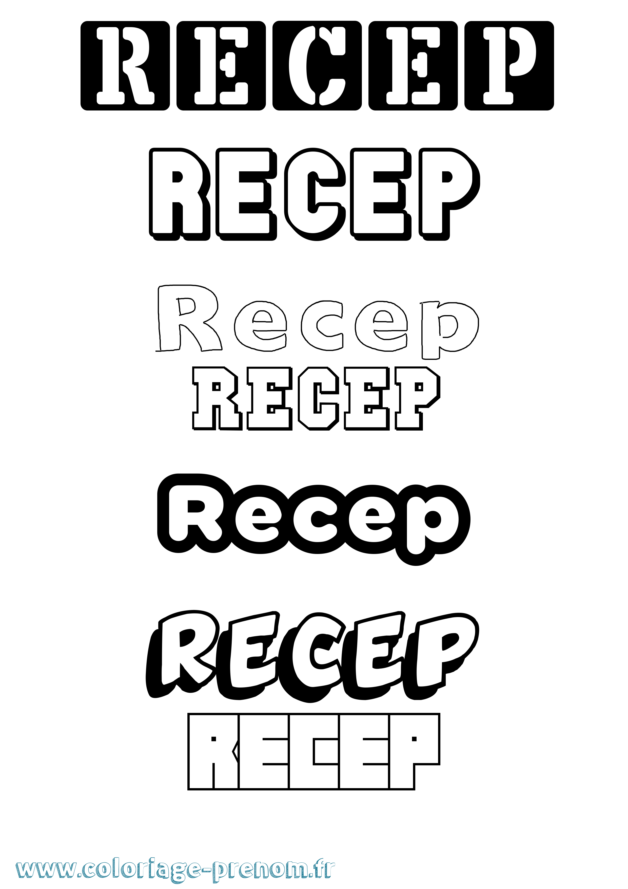 Coloriage Recep Simple Coloriage prénom Recep Simple