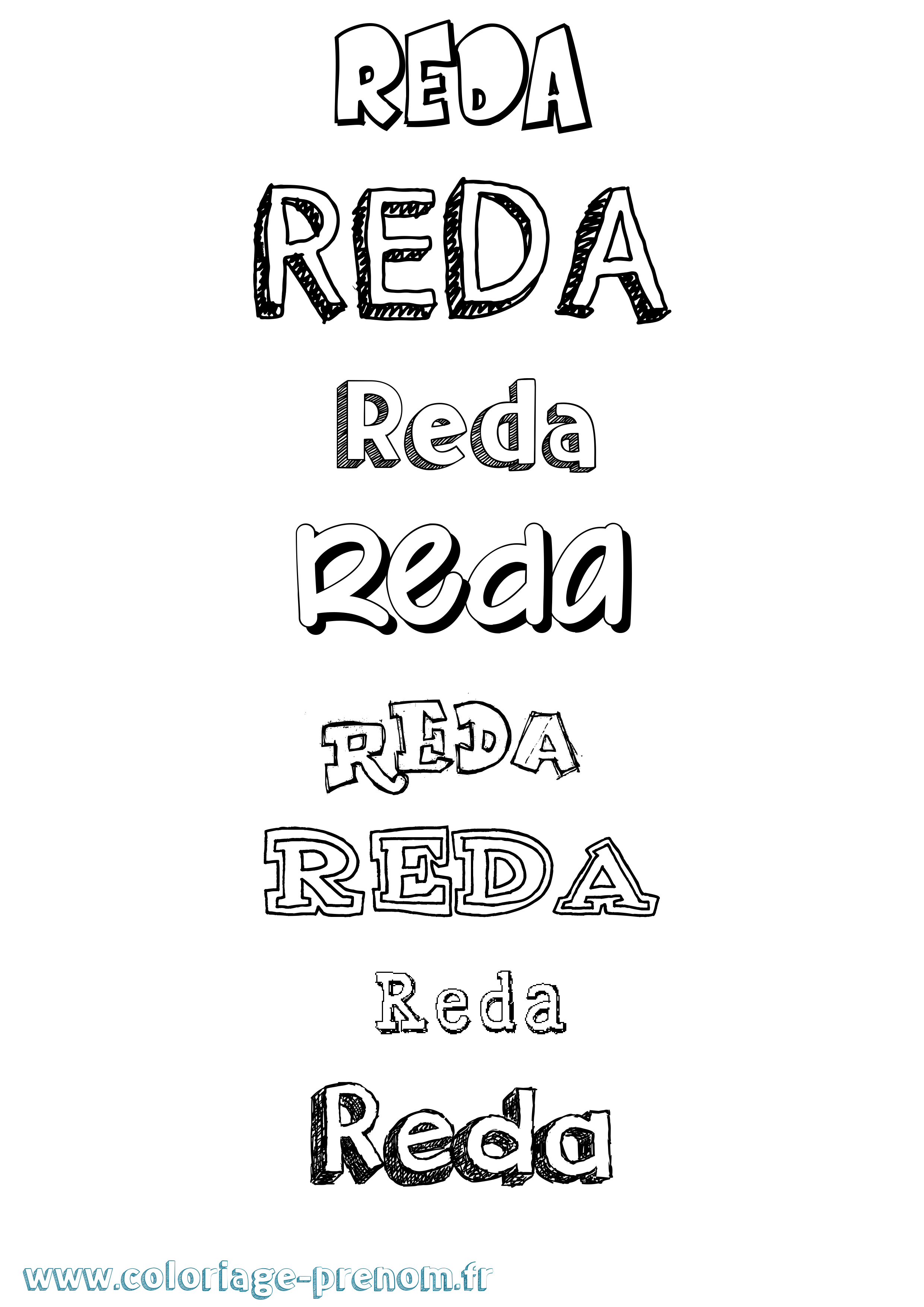 Coloriage prénom Reda
