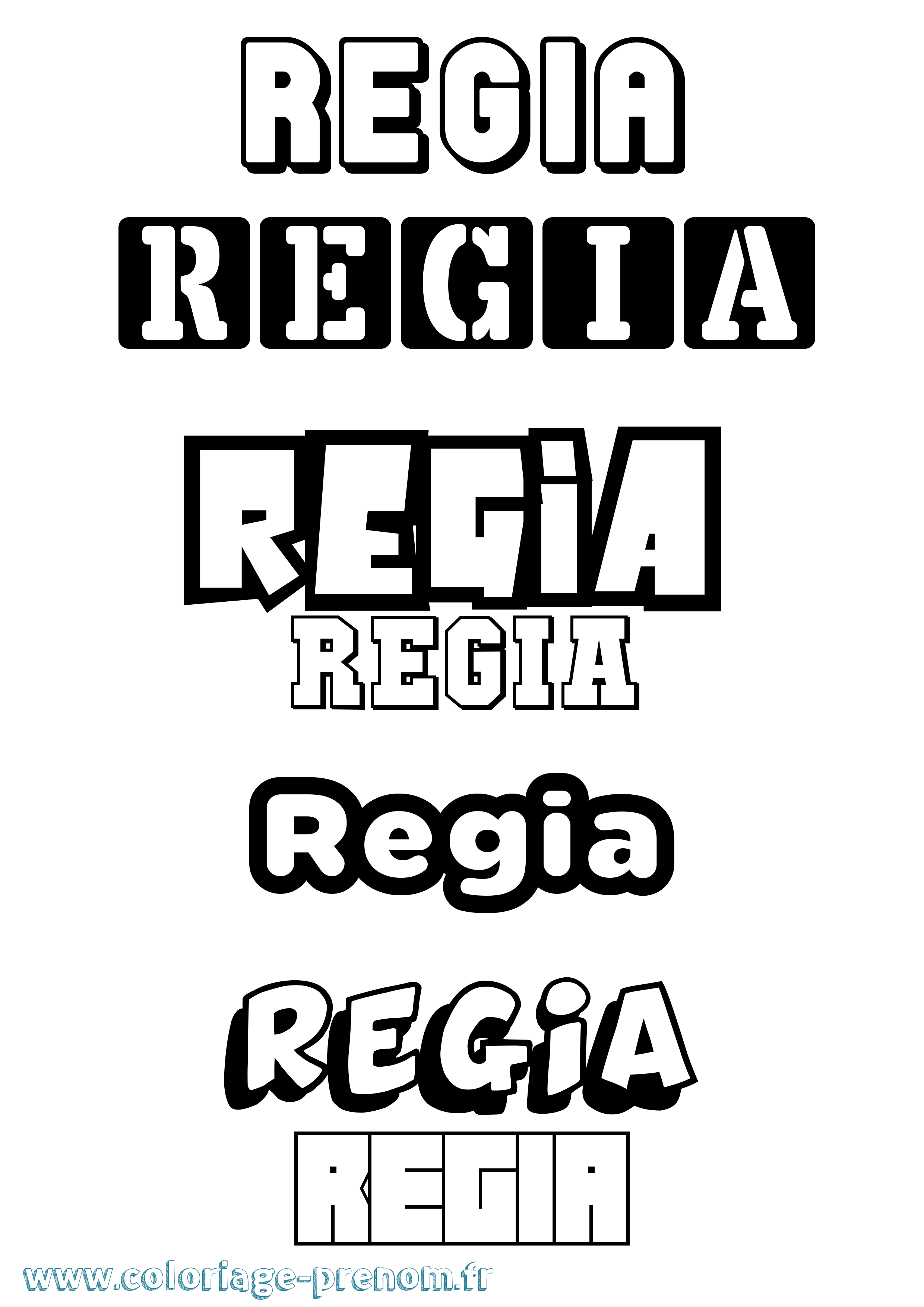 Coloriage prénom Regia Simple