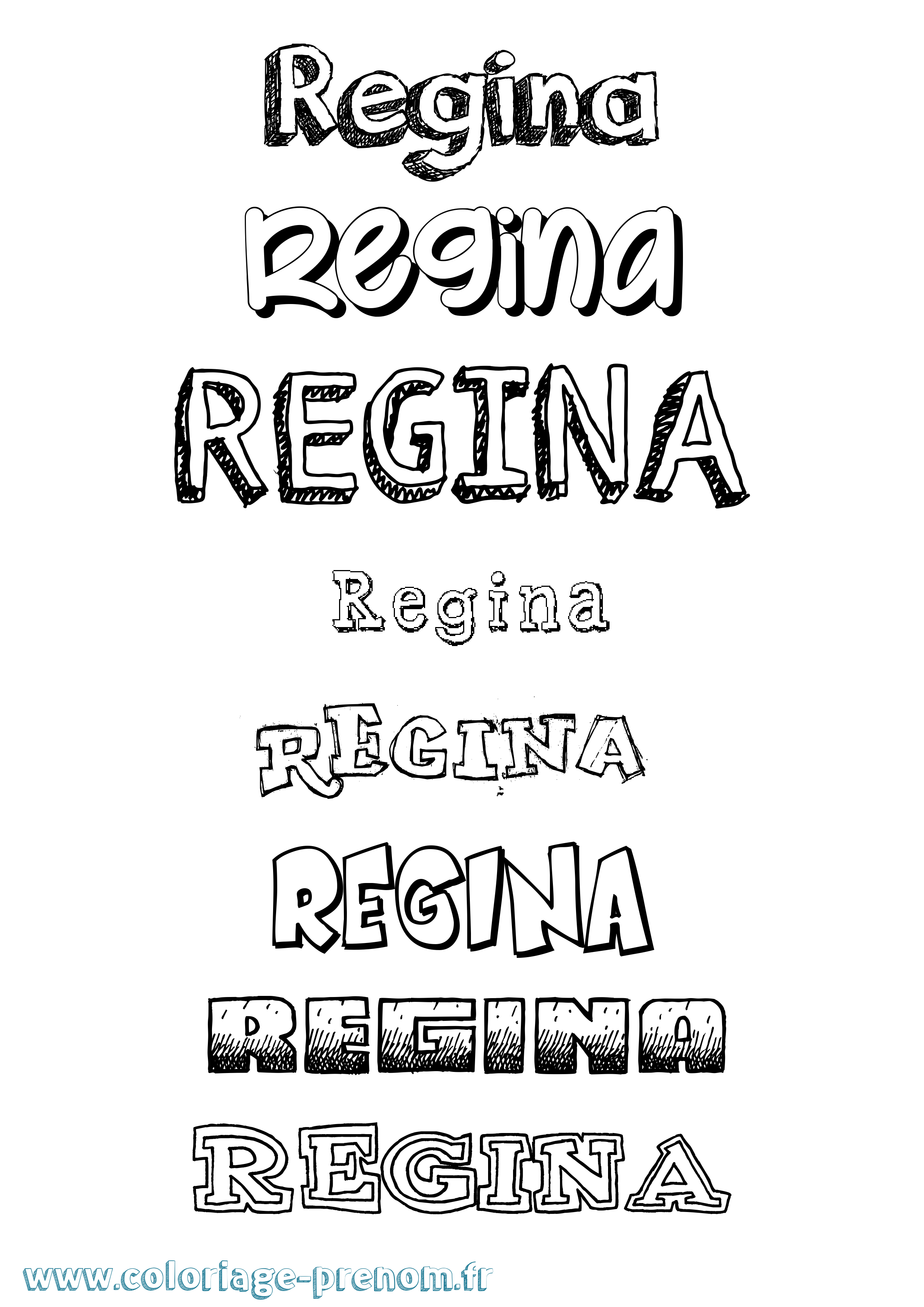 Coloriage prénom Regina Dessiné