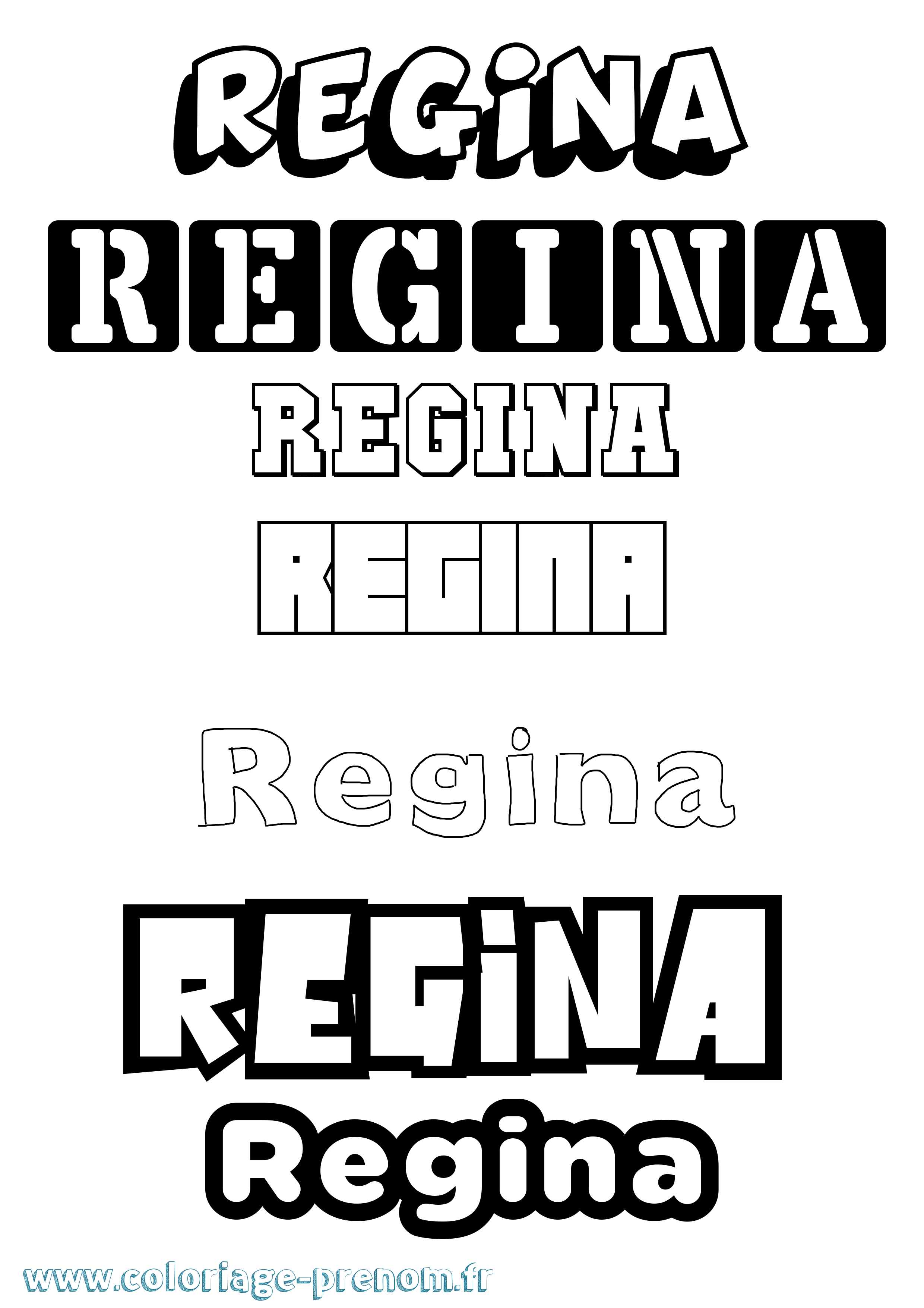 Coloriage prénom Regina Simple
