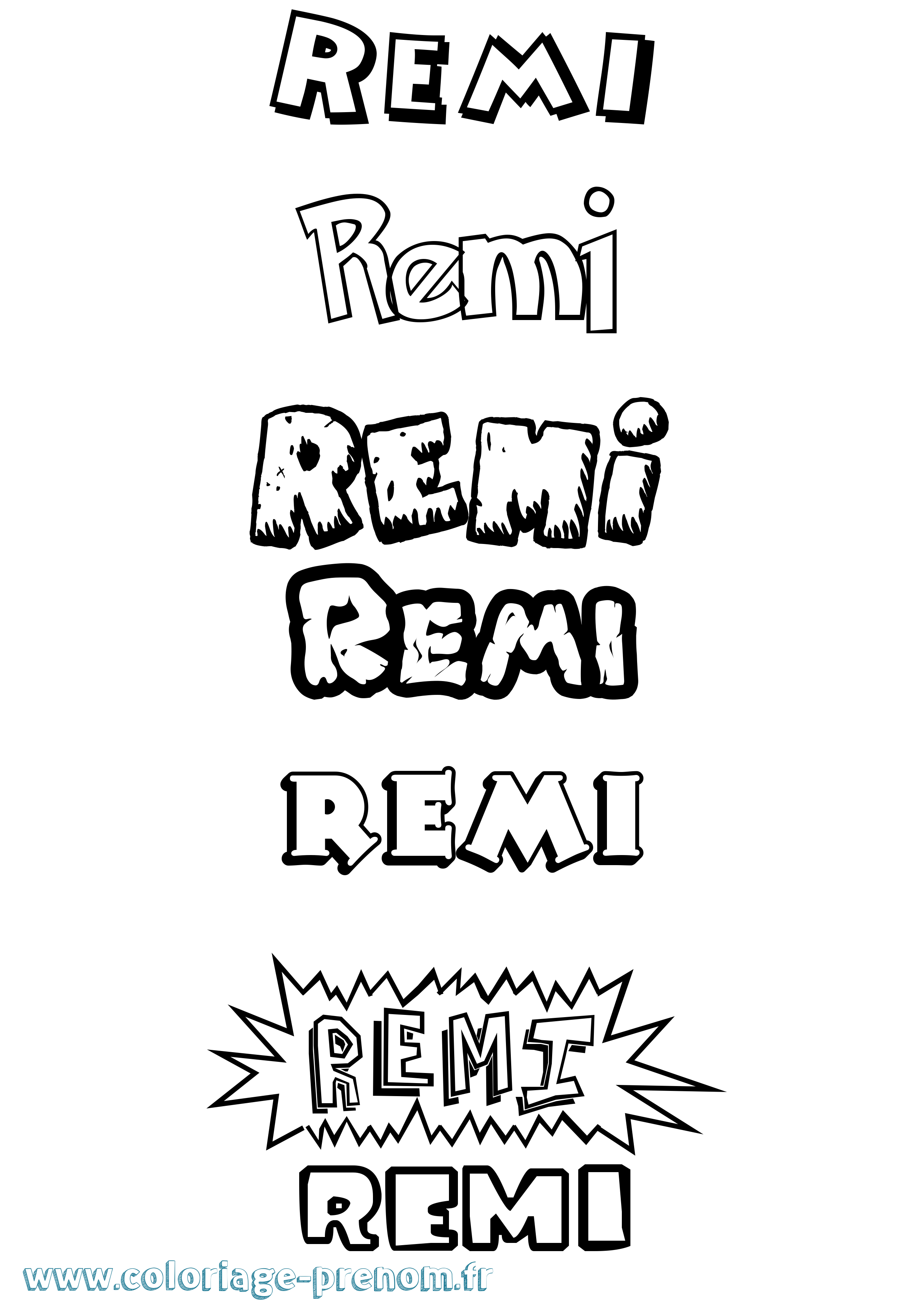 Coloriage prénom Remi
