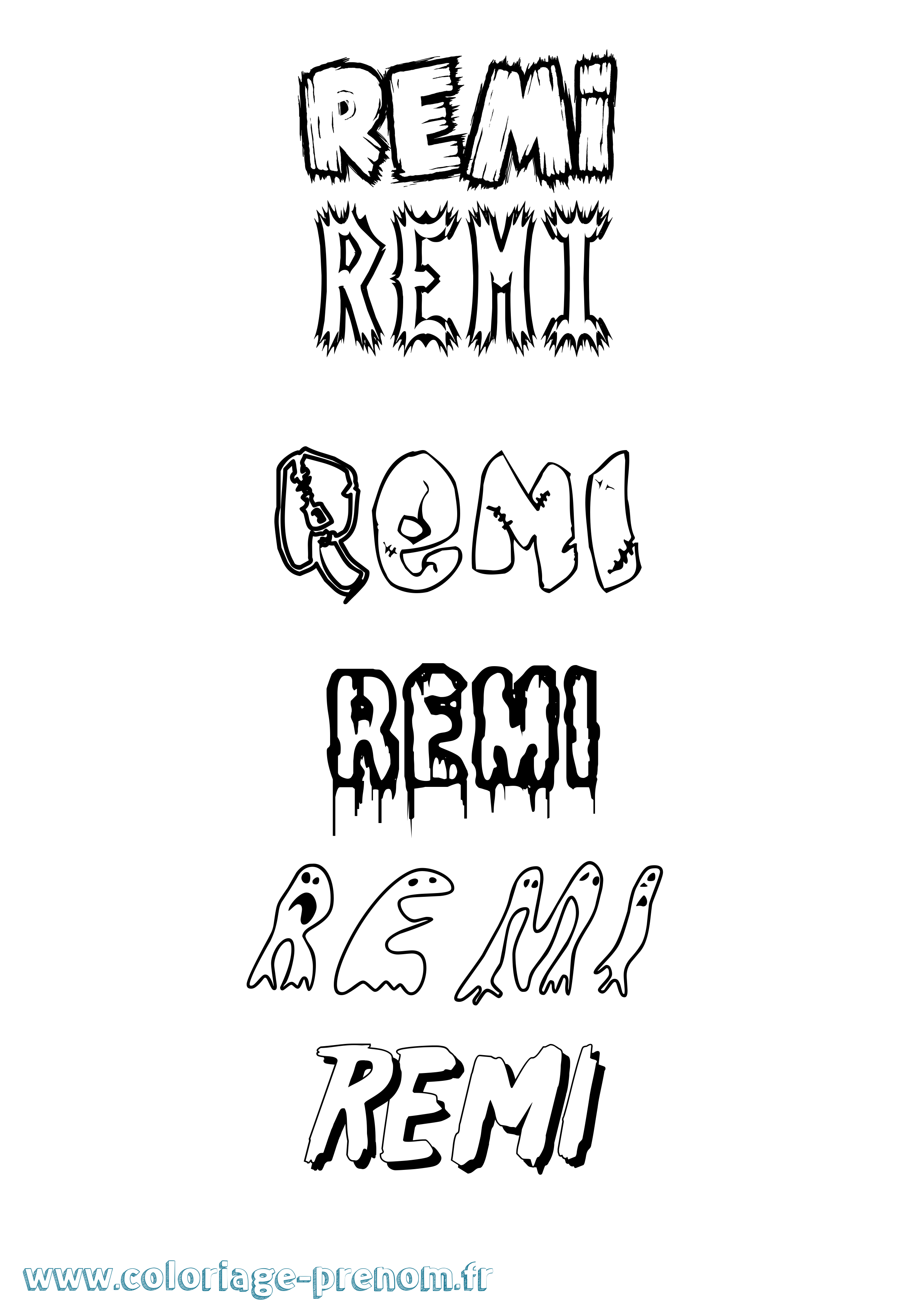 Coloriage prénom Remi