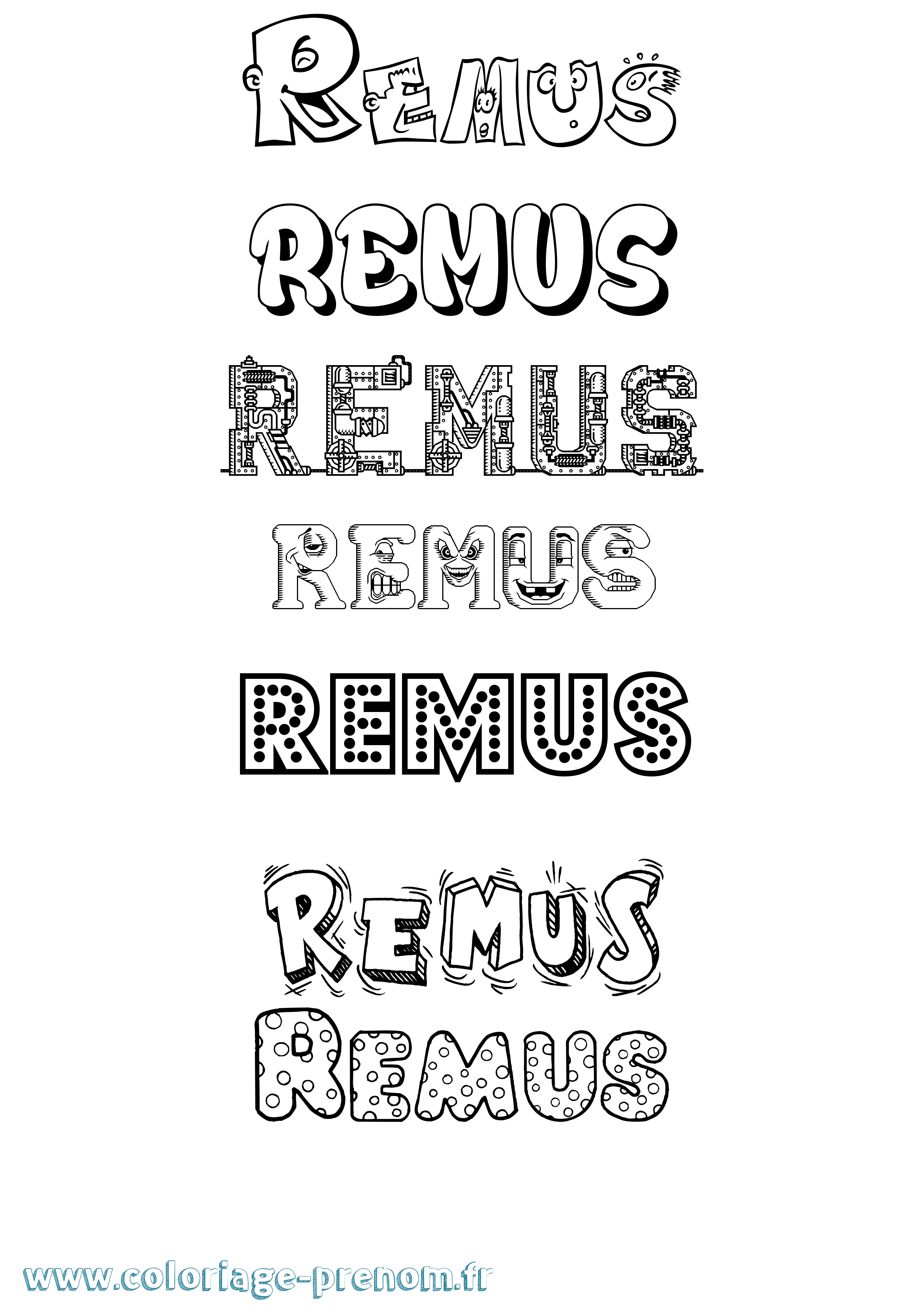 Coloriage prénom Remus Fun