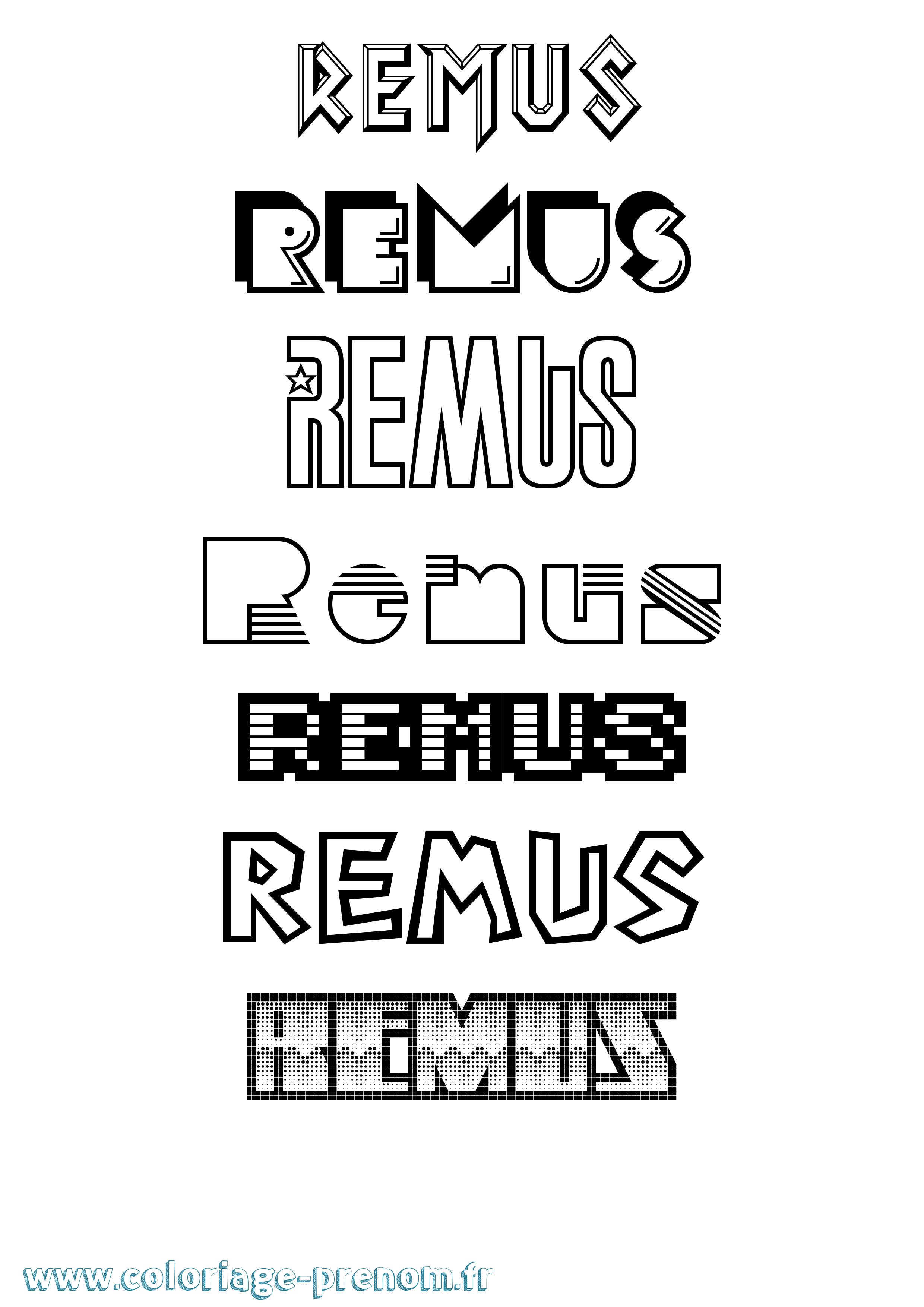 Coloriage prénom Remus Jeux Vidéos