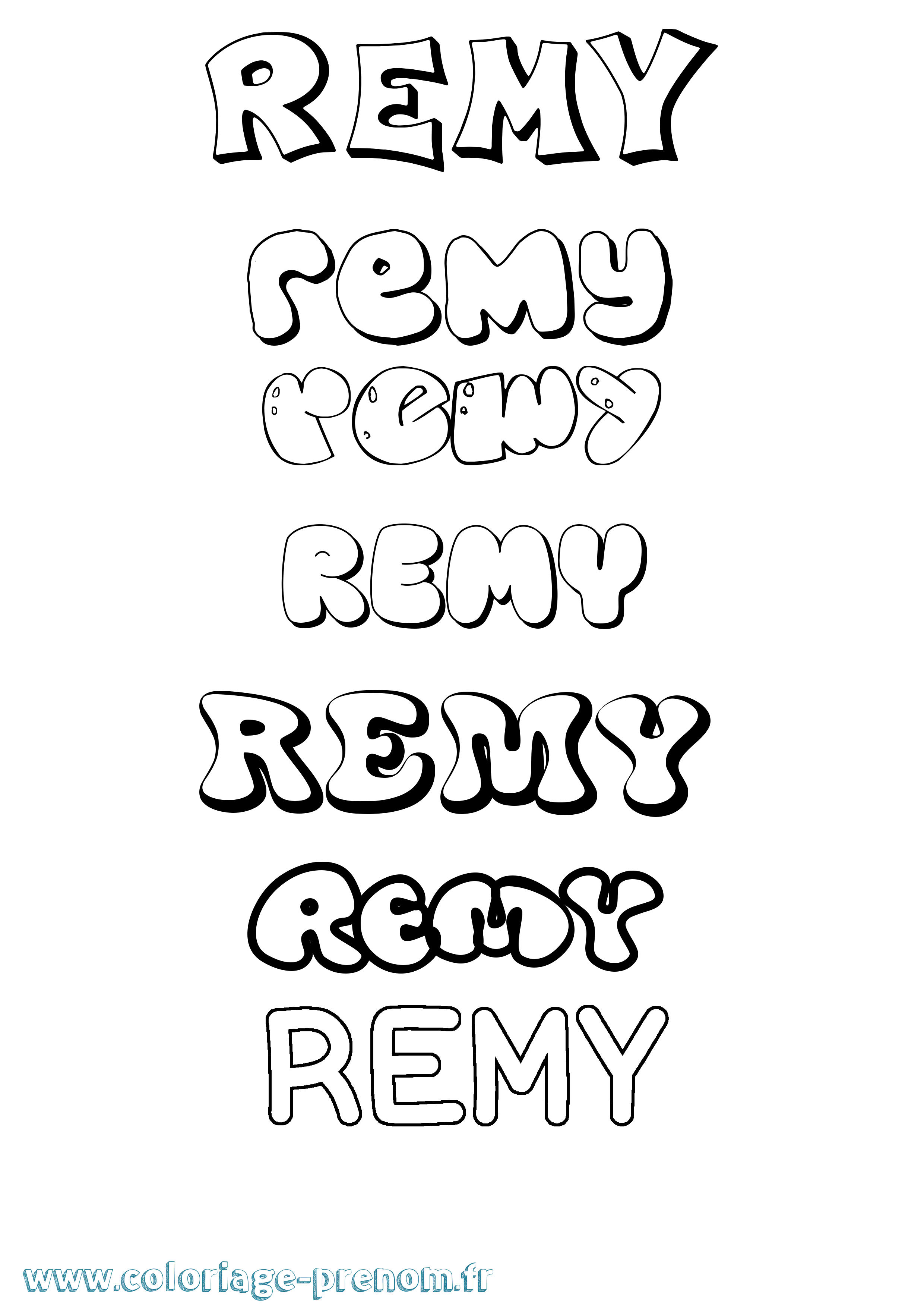 Coloriage Remy Coloriage prénom Remy