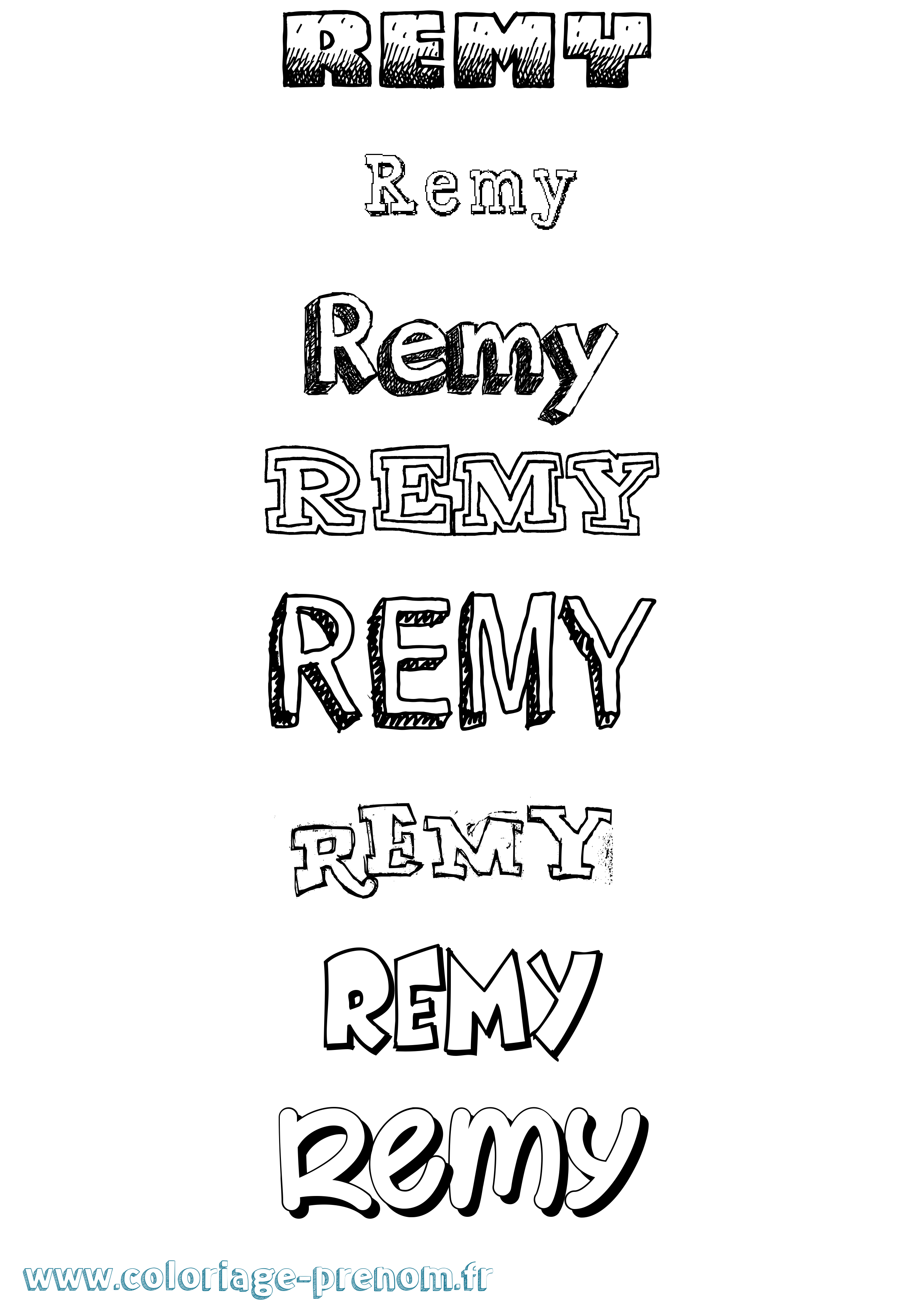 Coloriage prénom Remy Dessiné