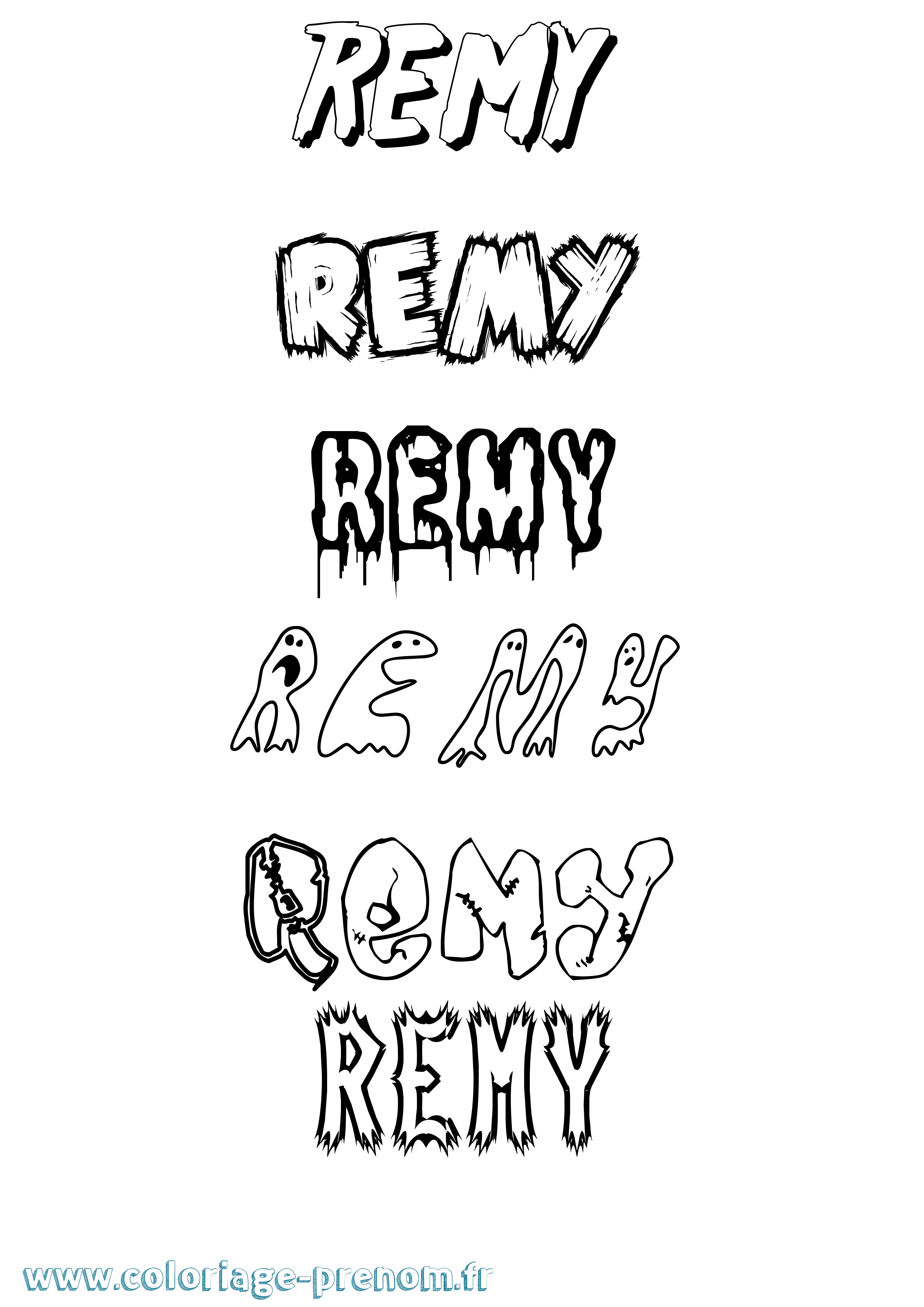 Coloriage Remy Coloriage prénom Remy