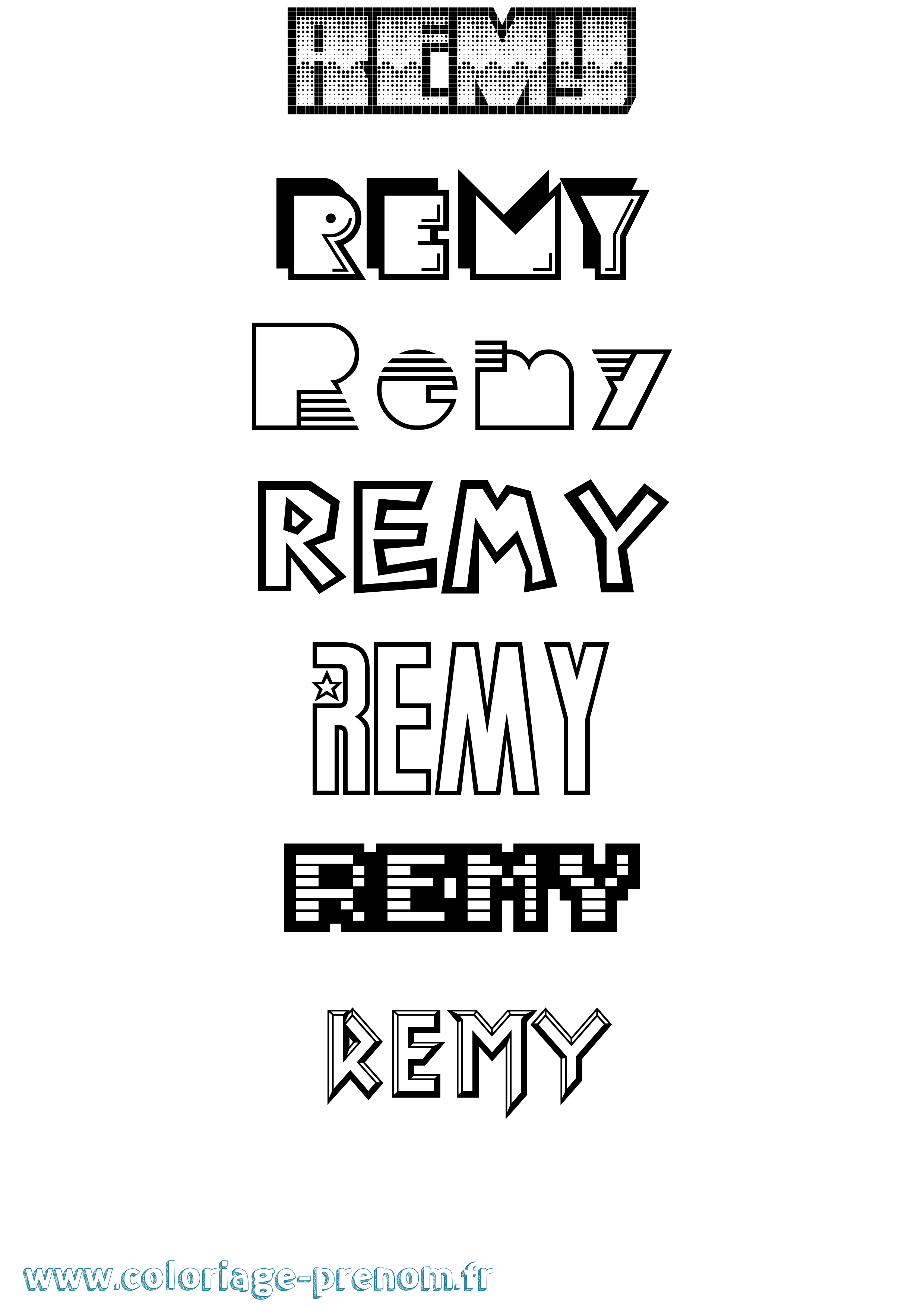 Coloriage prénom Remy Jeux Vidéos