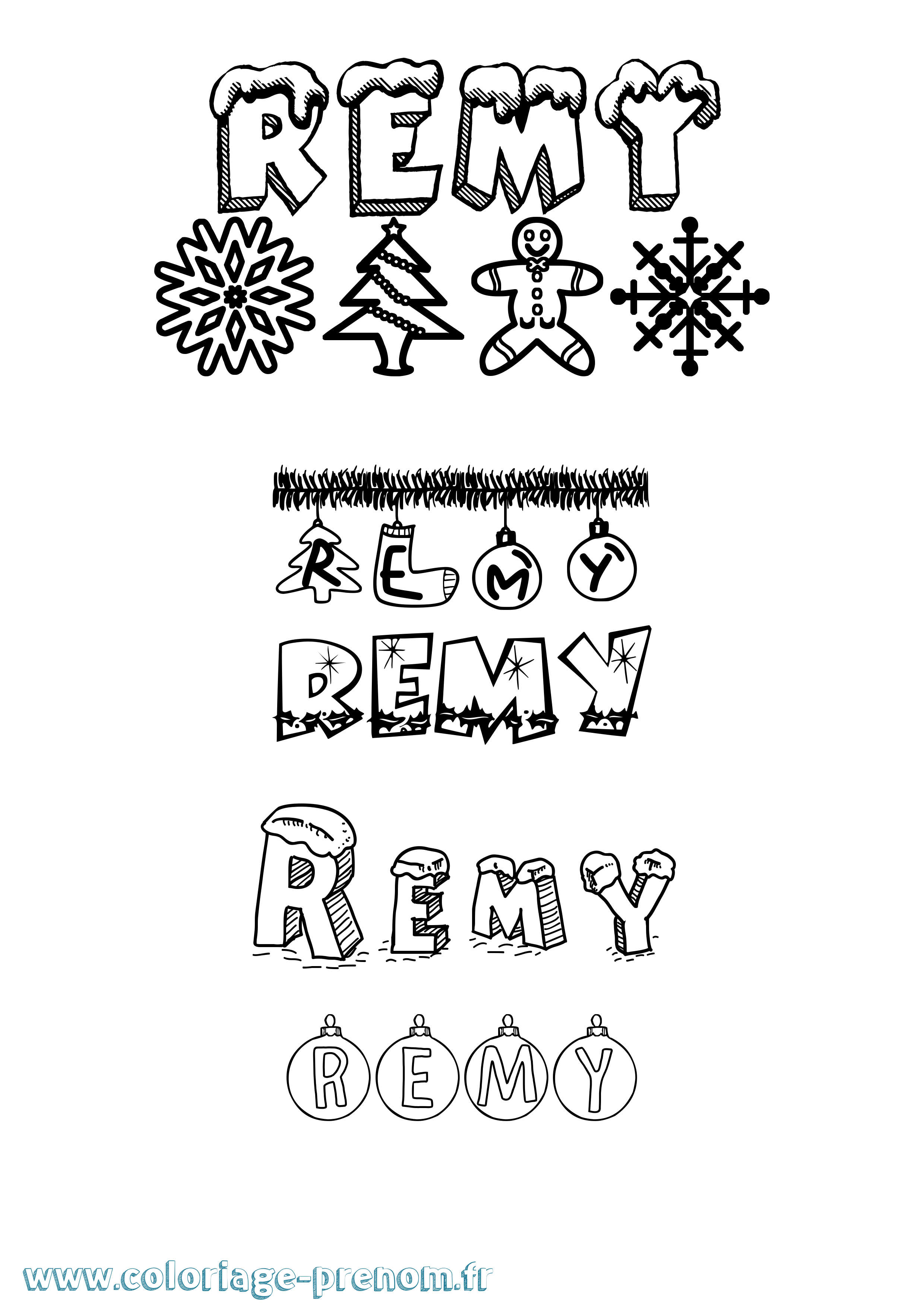 Coloriage Remy Coloriage prénom Remy
