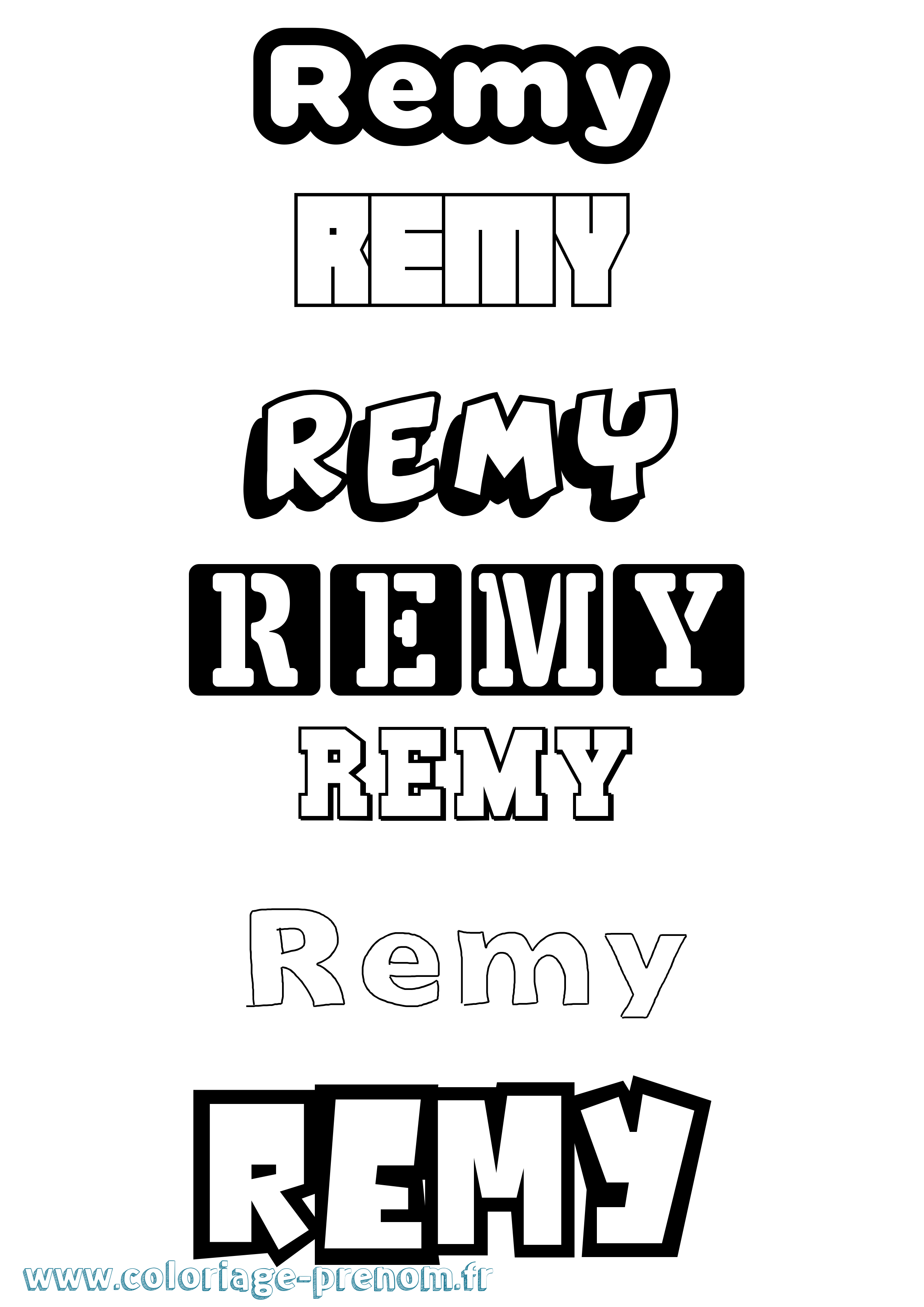 Coloriage prénom Remy Simple