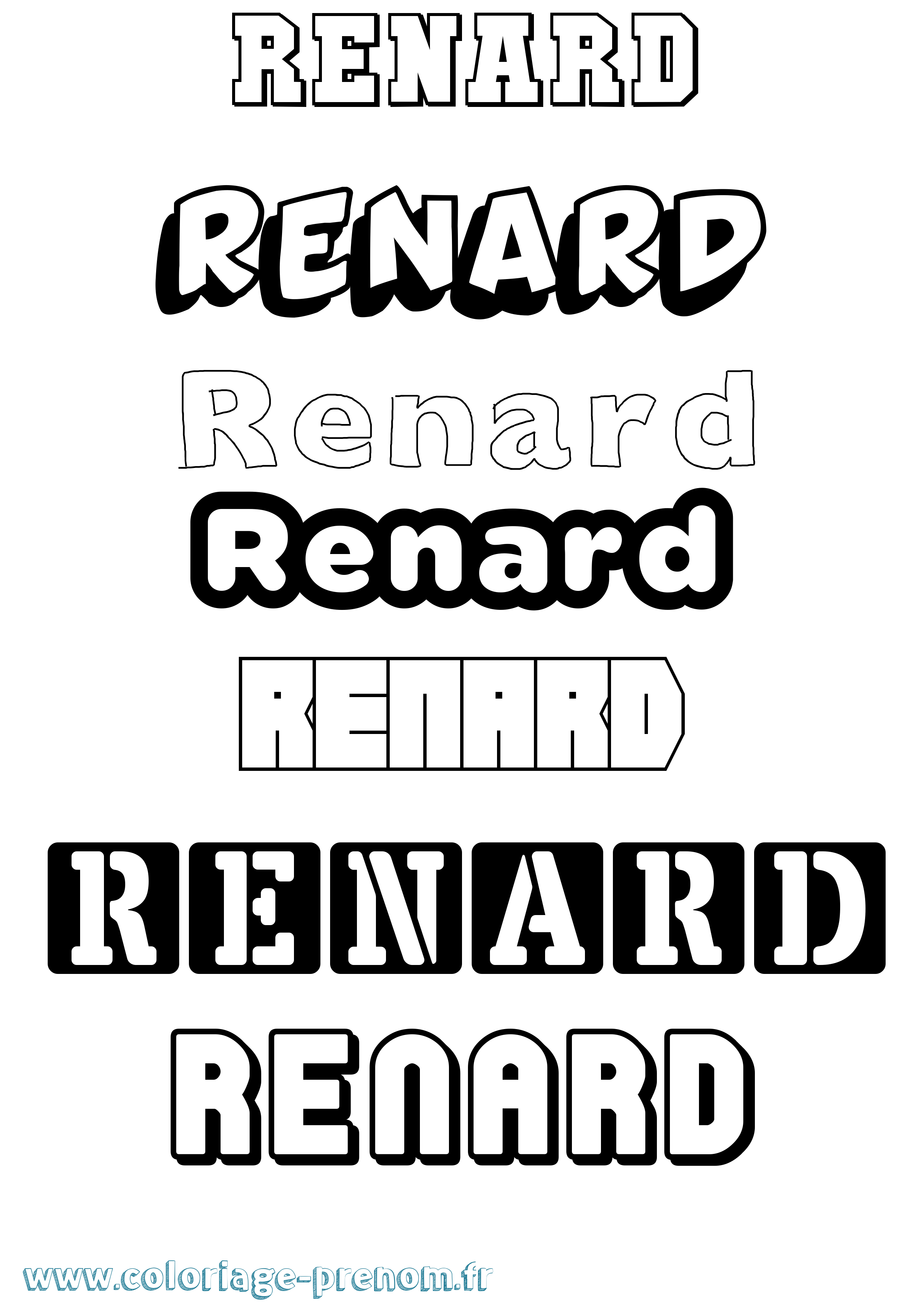 Coloriage prénom Renard Simple
