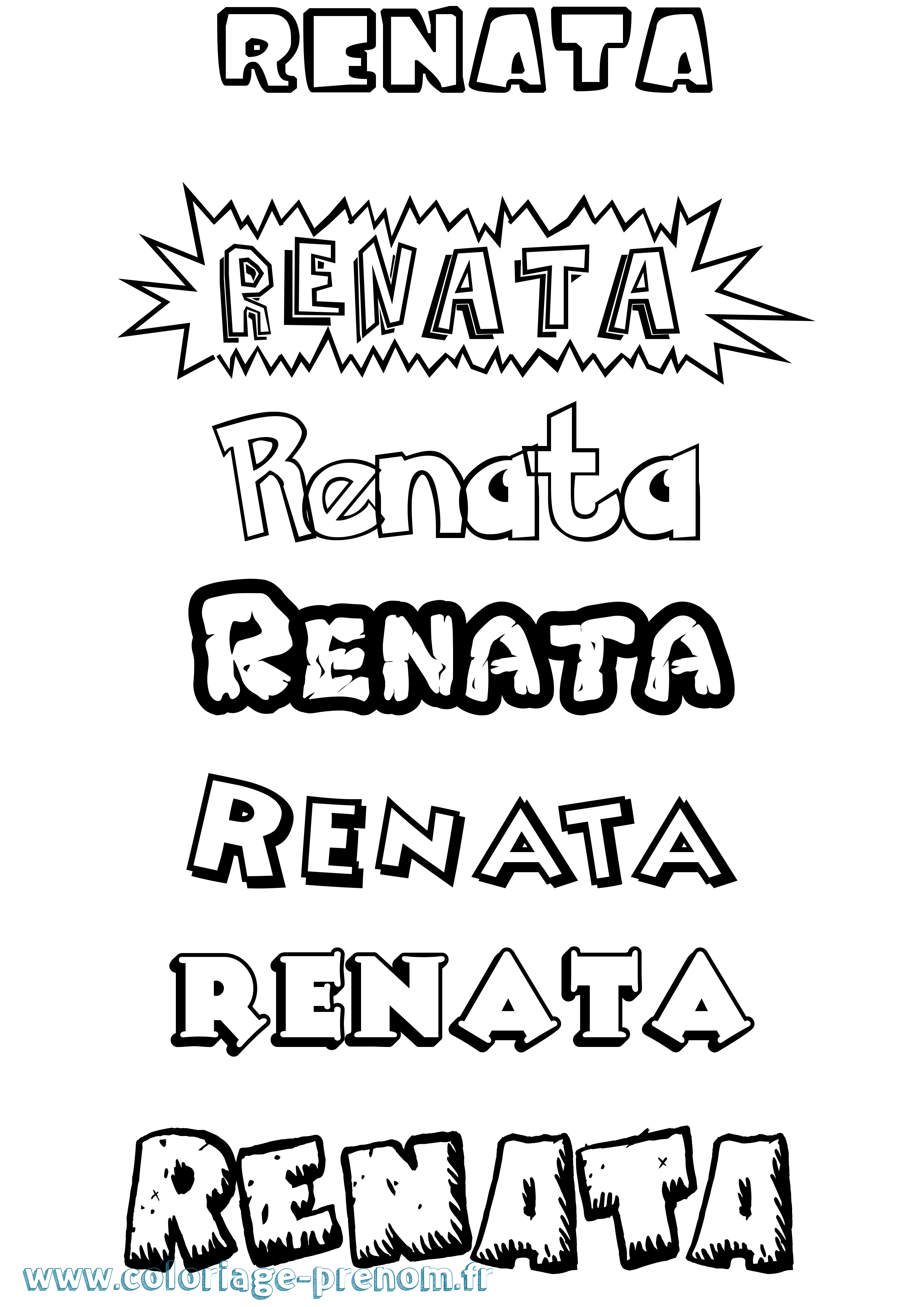 Coloriage Renata Dessin Animé Coloriage prénom Renata Dessin Animé