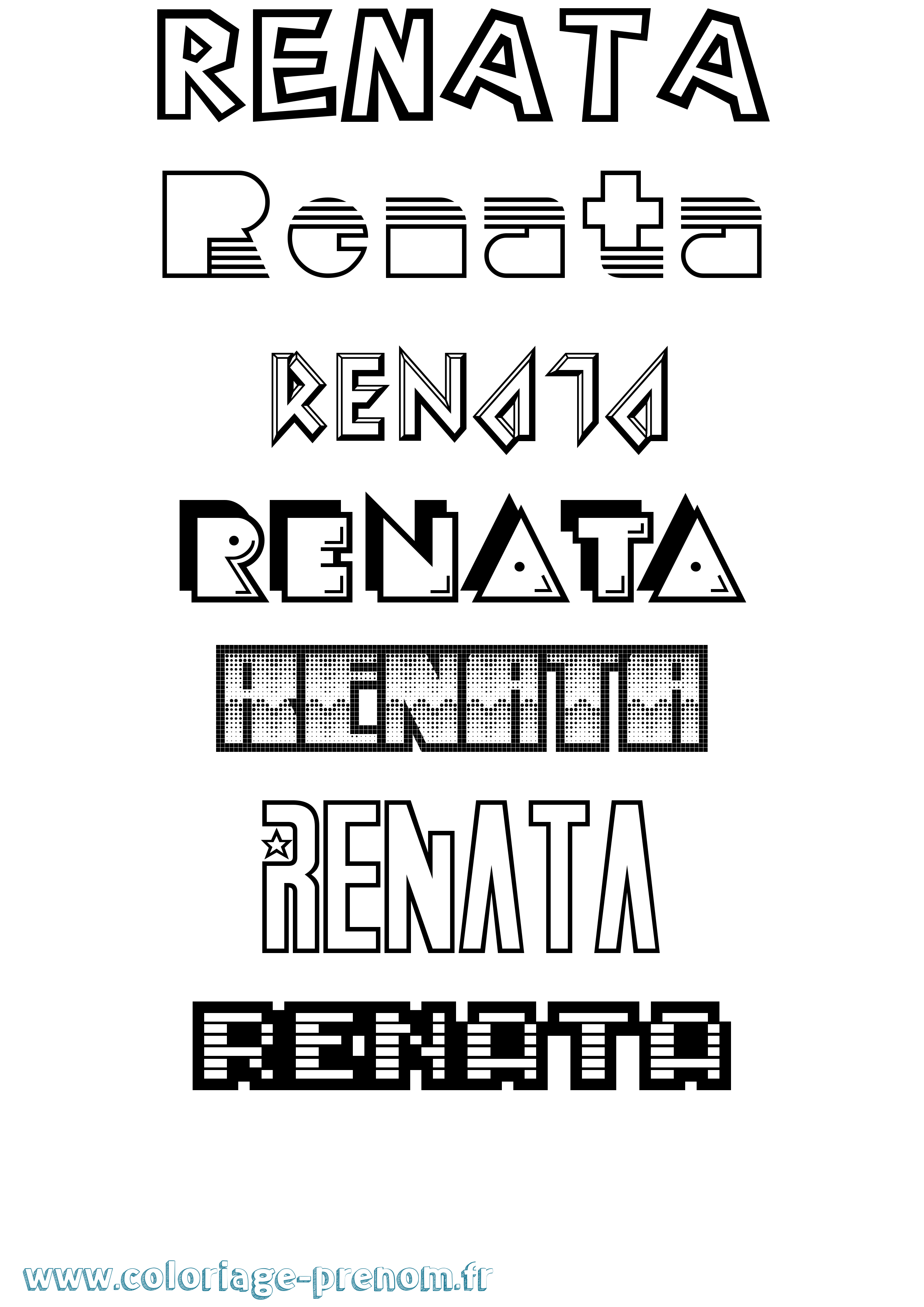Coloriage Renata Jeux Vidéos Coloriage prénom Renata Jeux Vidéos