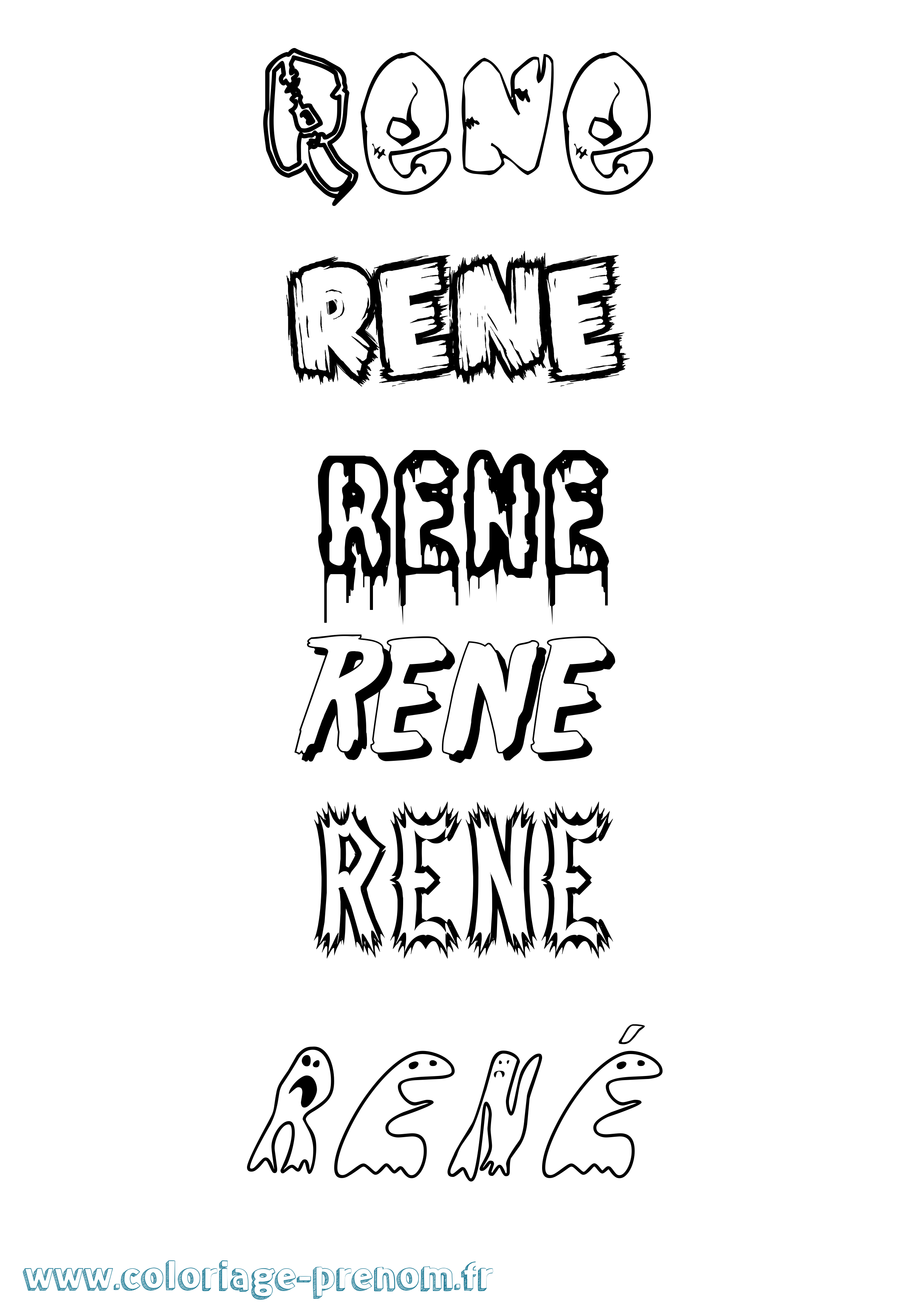 Coloriage prénom René Frisson