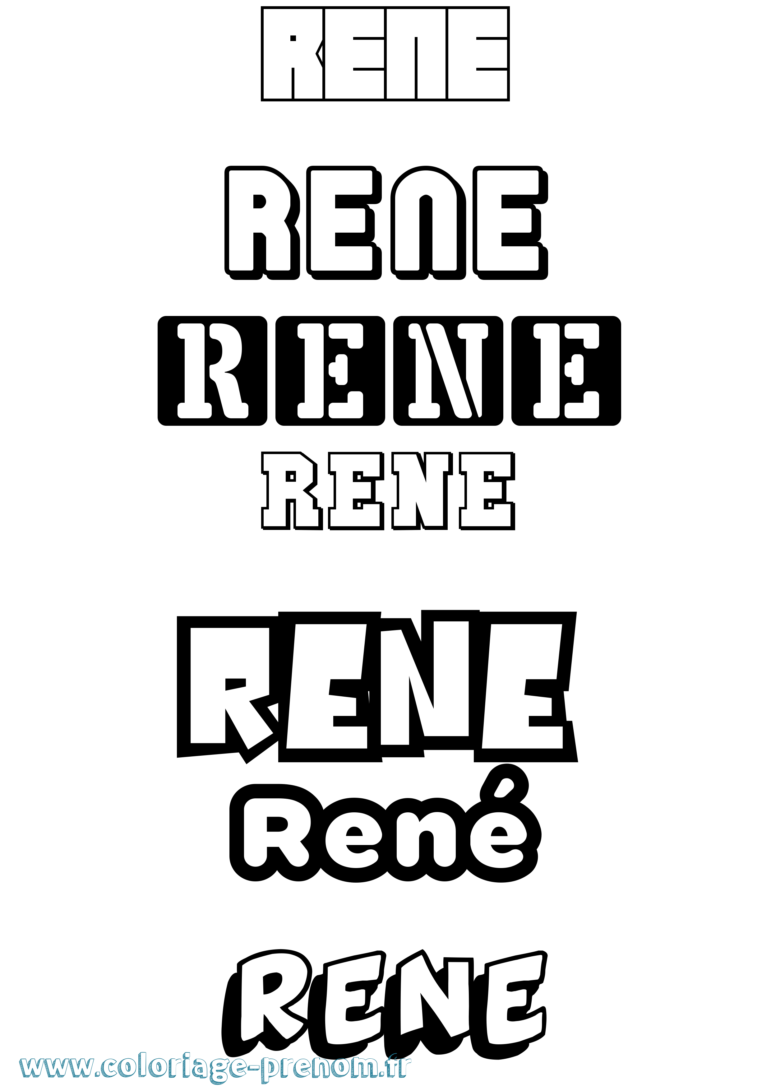Coloriage prénom René Simple
