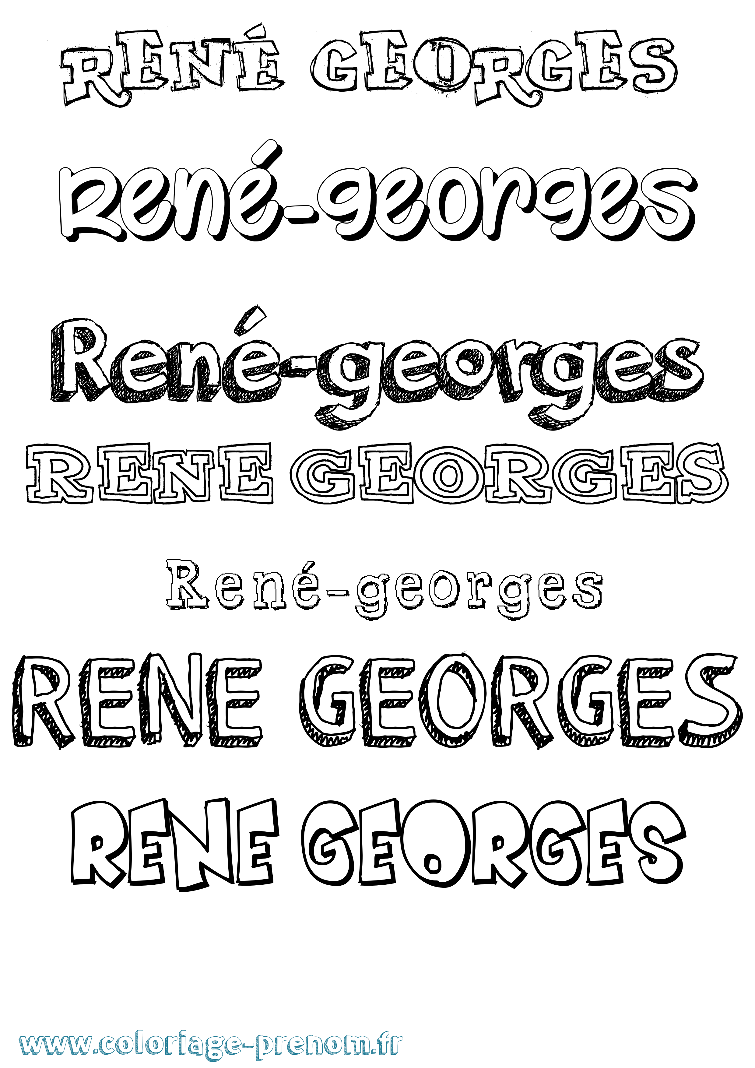 Coloriage prénom René-Georges Dessiné