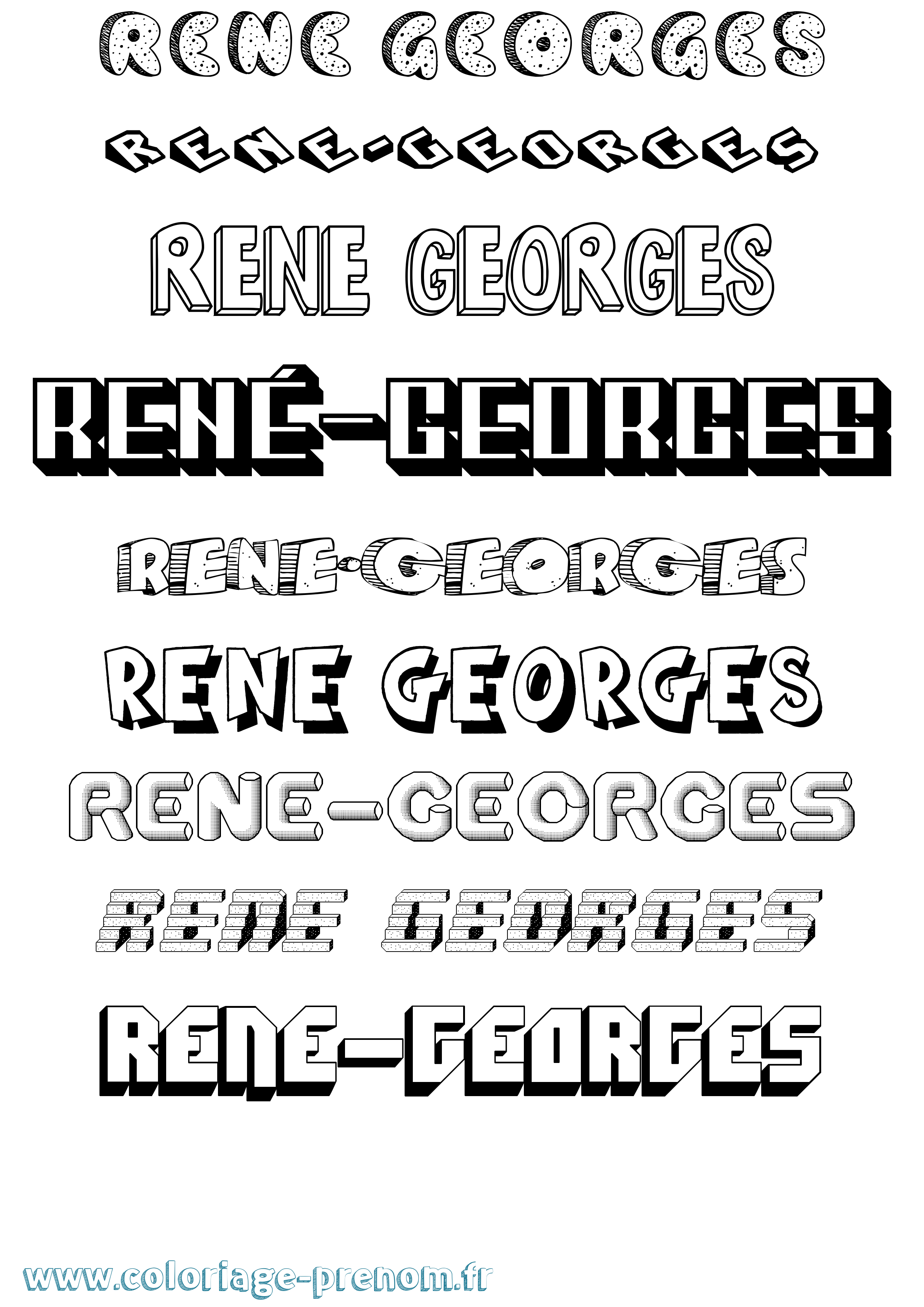 Coloriage prénom René-Georges Effet 3D
