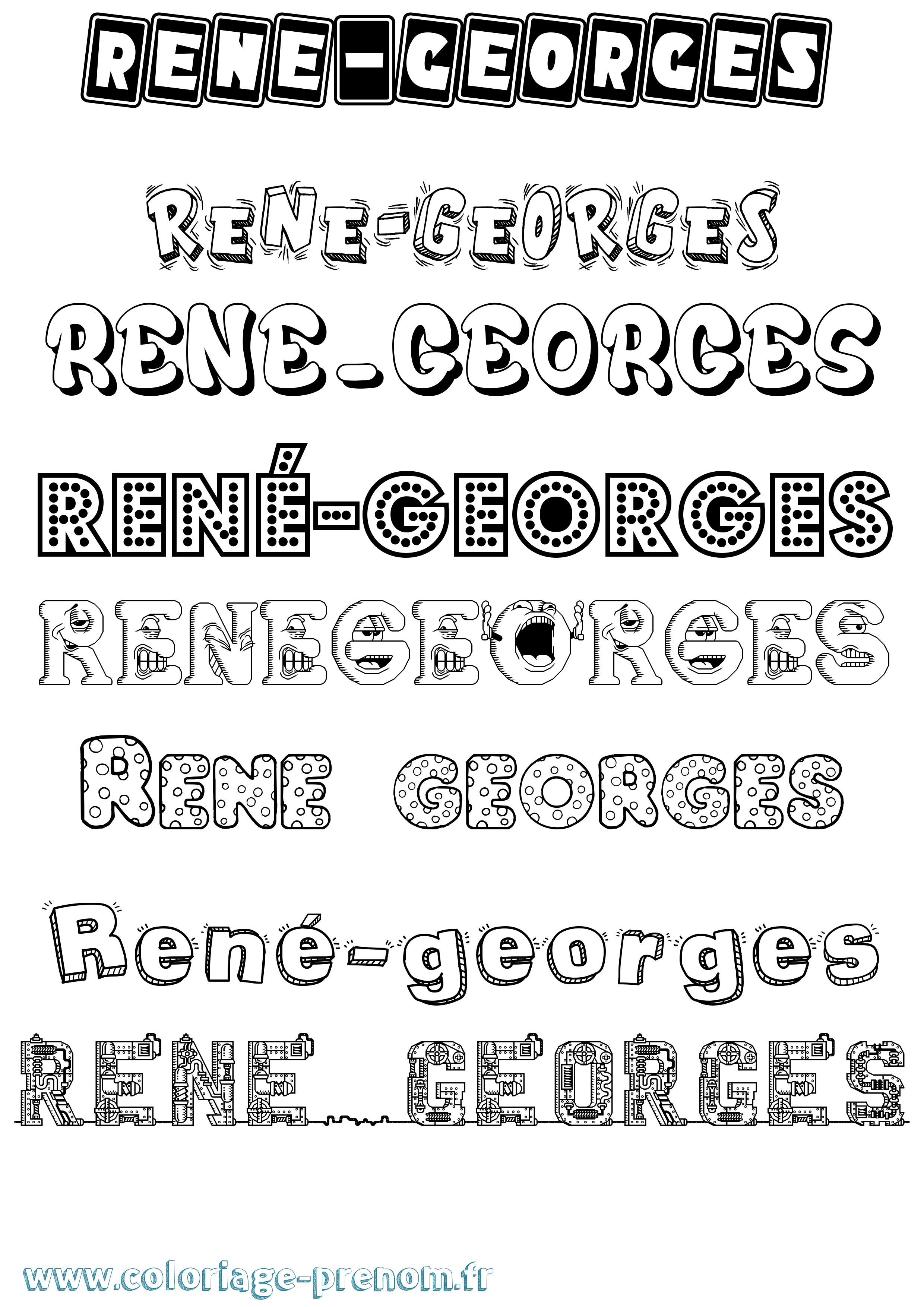 Coloriage prénom René-Georges Fun
