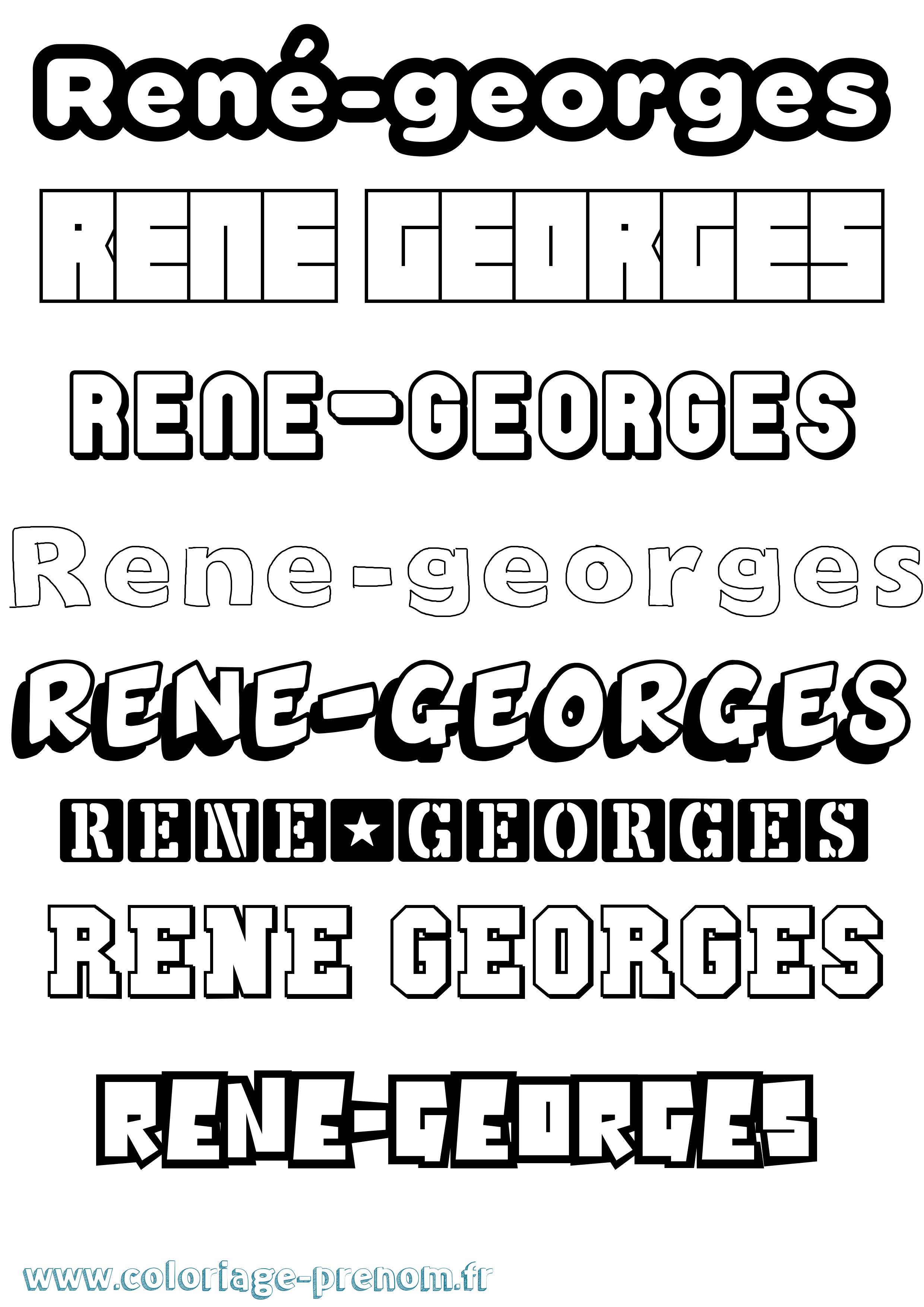 Coloriage prénom René-Georges Simple