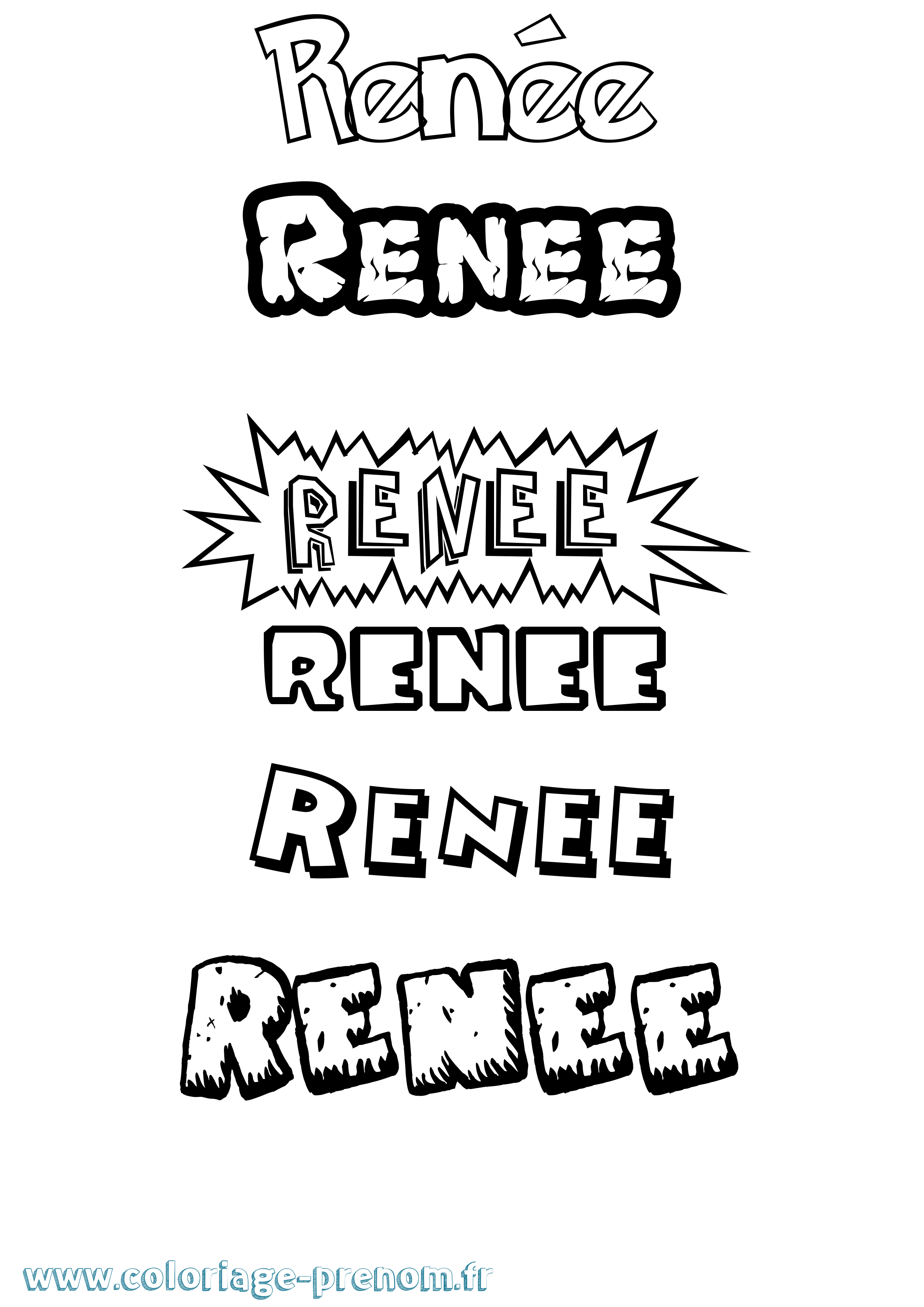 Coloriage prénom Renée Dessin Animé