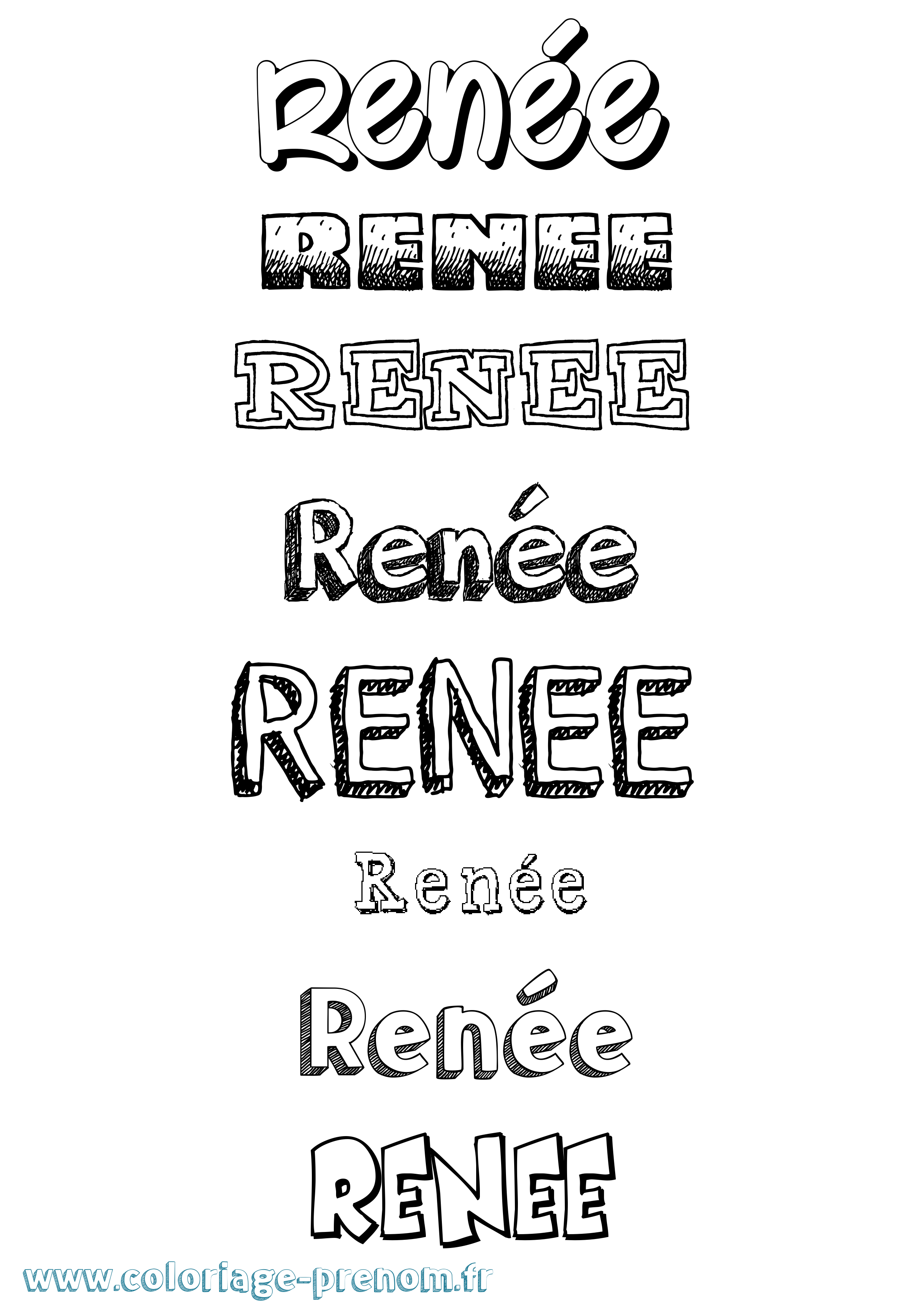 Coloriage prénom Renée Dessiné