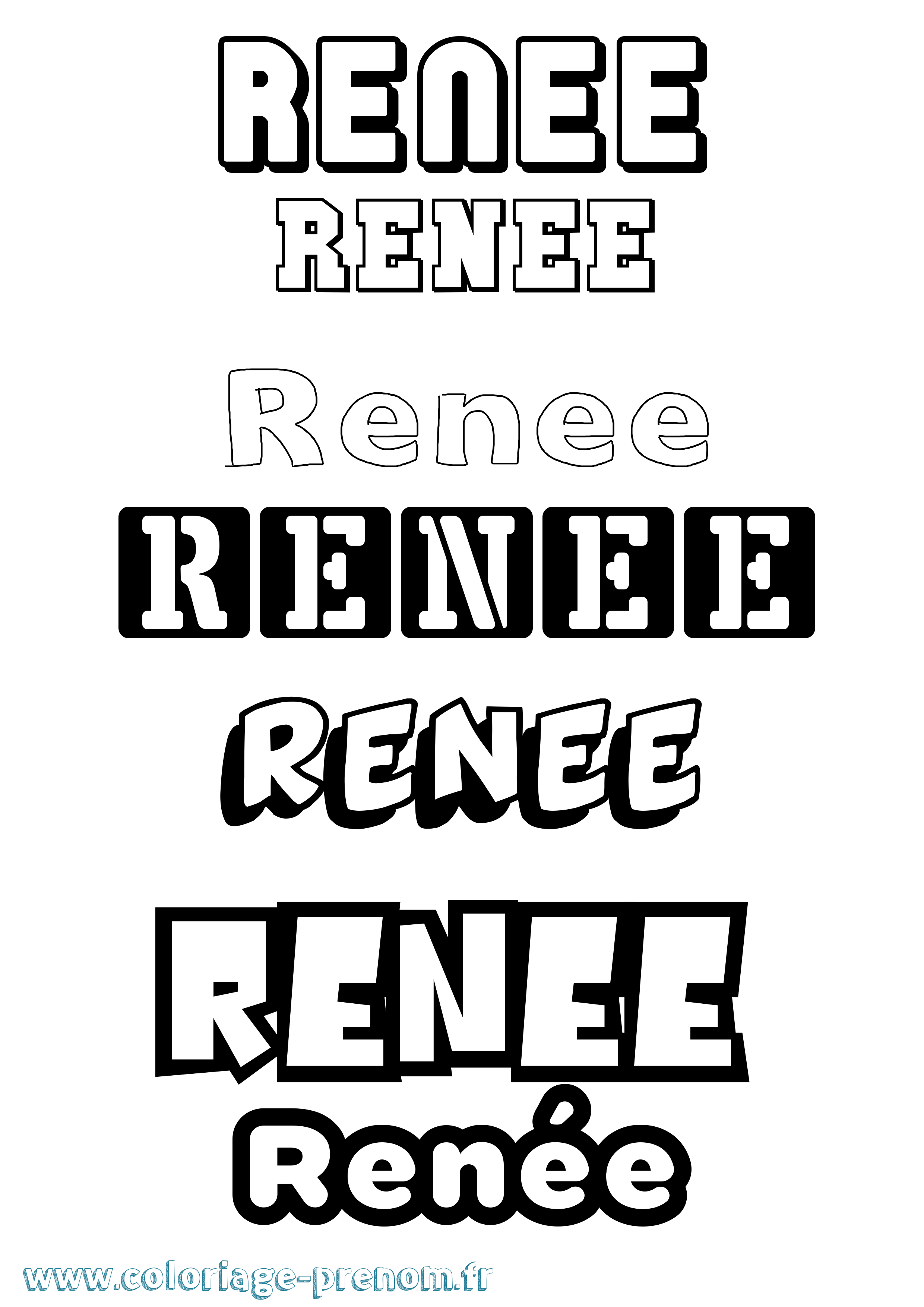 Coloriage prénom Renée Simple