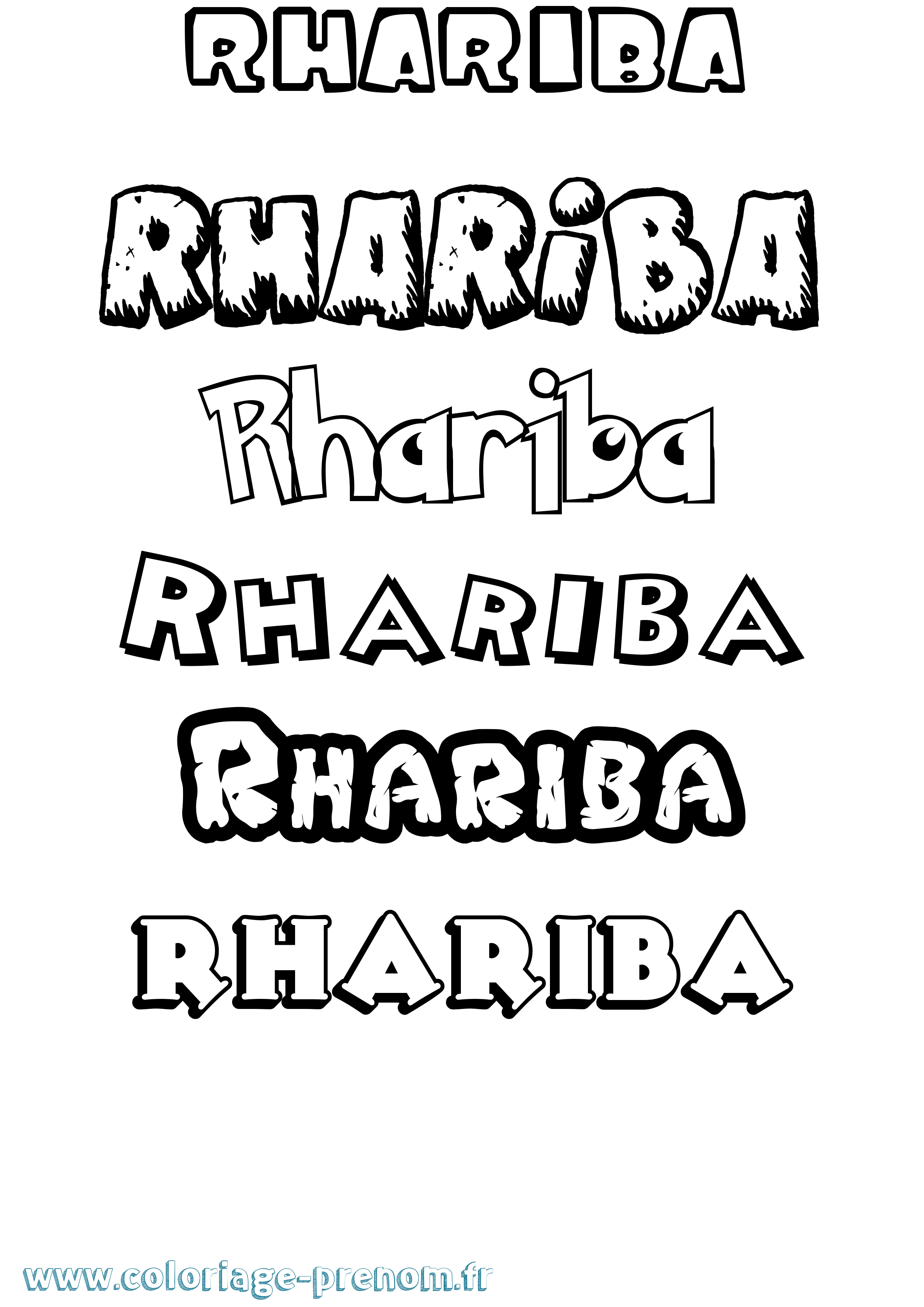 Coloriage prénom Rhariba Dessin Animé