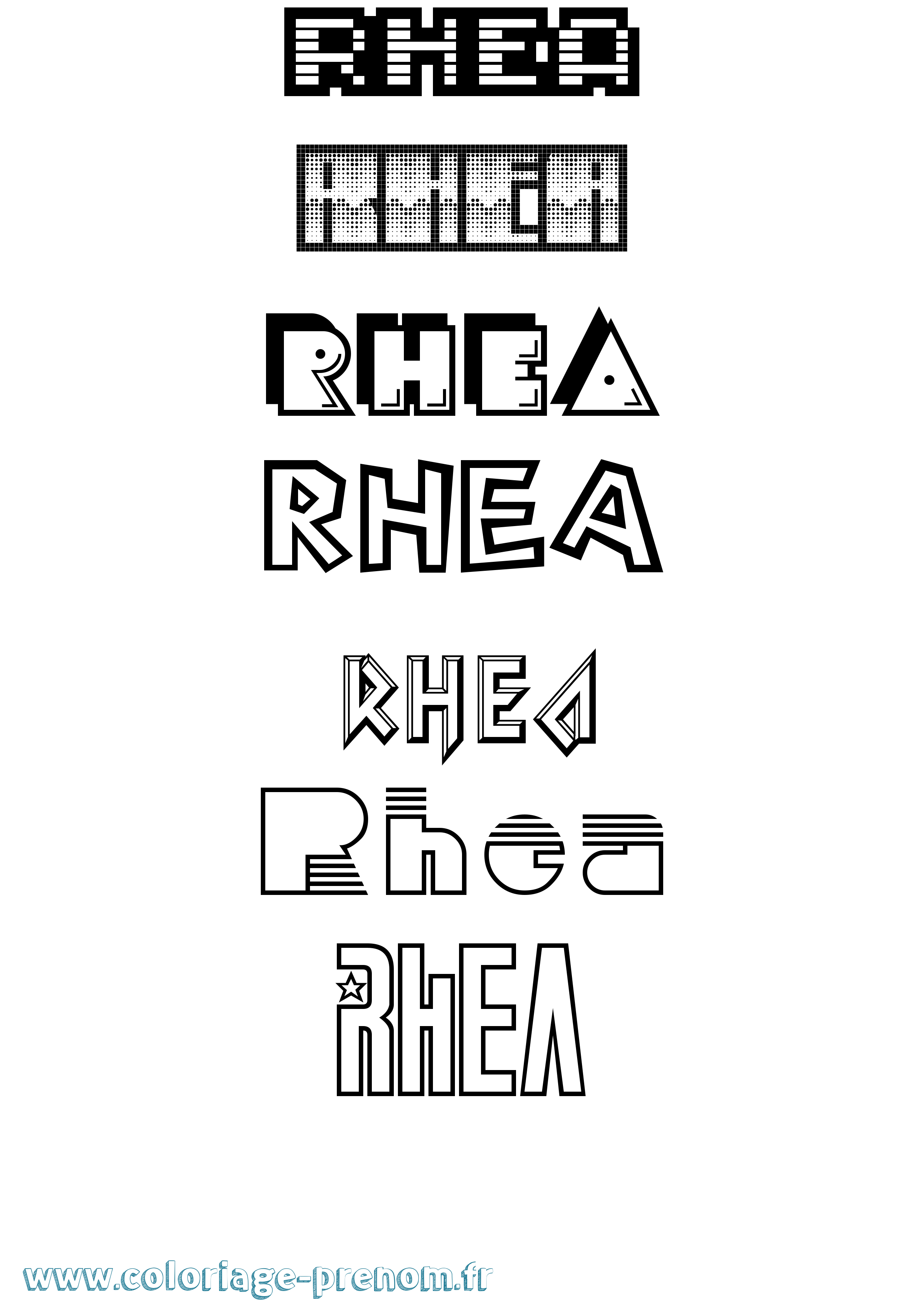 Coloriage Rhea Jeux Vidéos Coloriage prénom Rhea Jeux Vidéos
