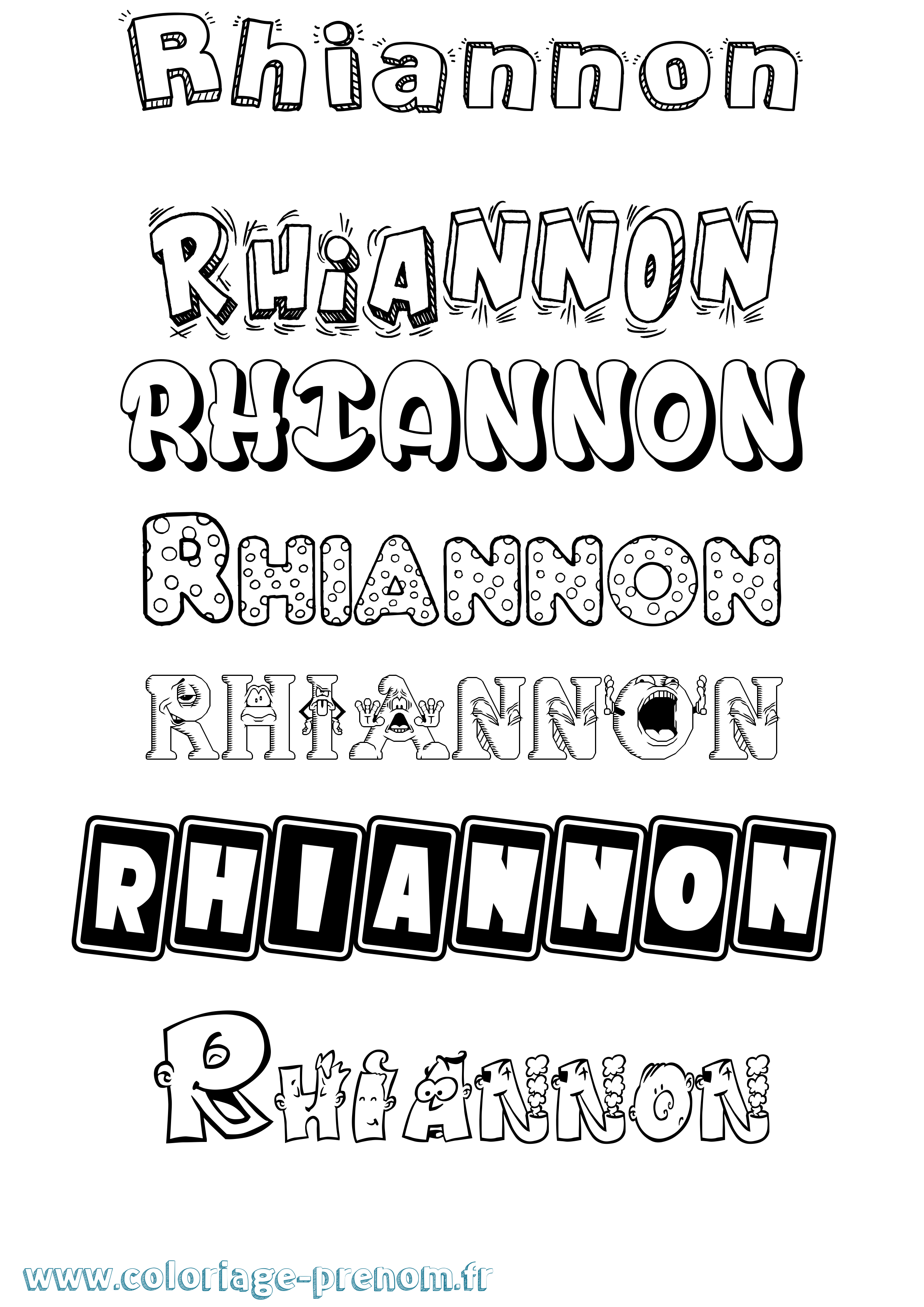 Coloriage Rhiannon Fun Coloriage prénom Rhiannon Fun