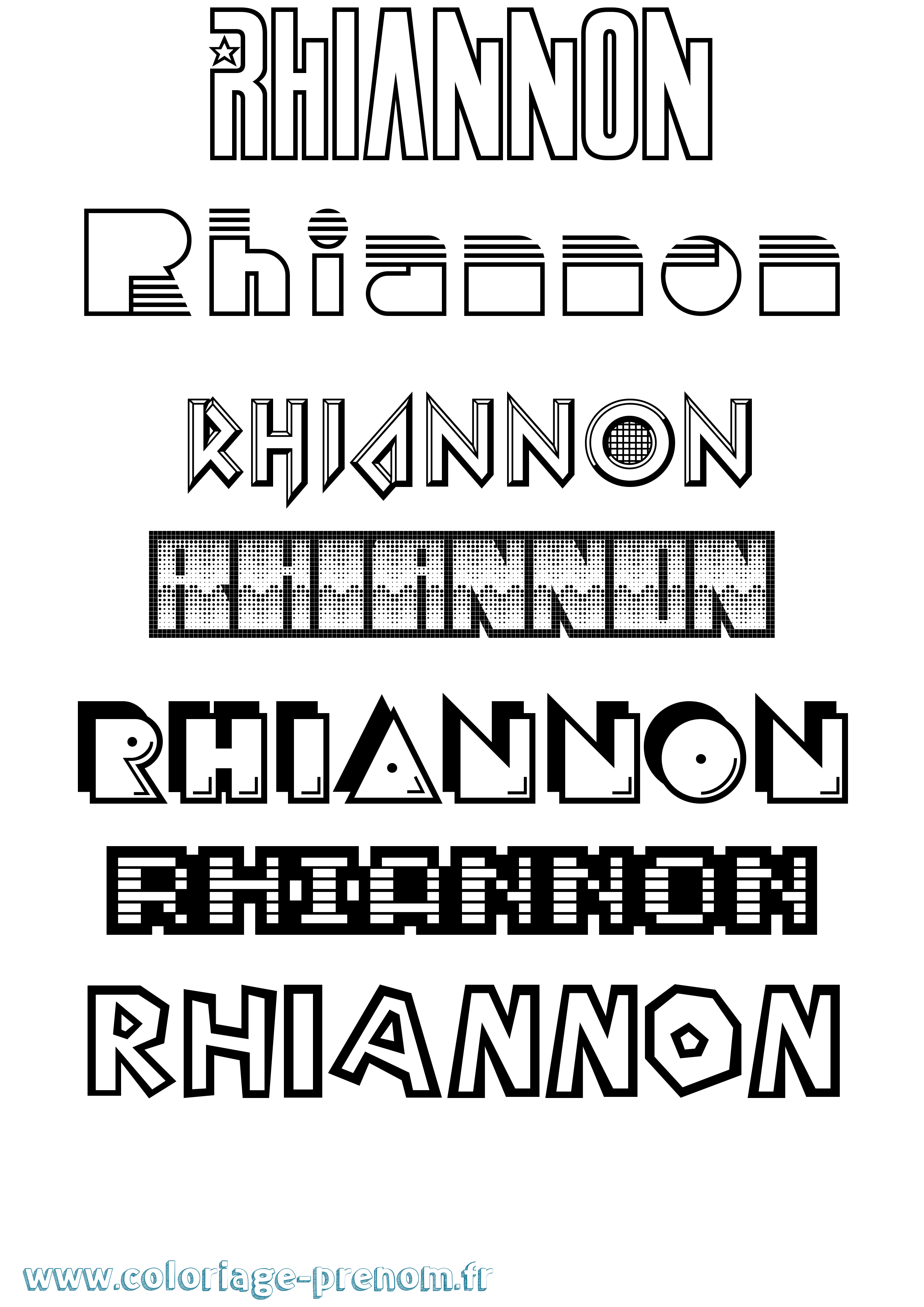 Coloriage prénom Rhiannon Jeux Vidéos