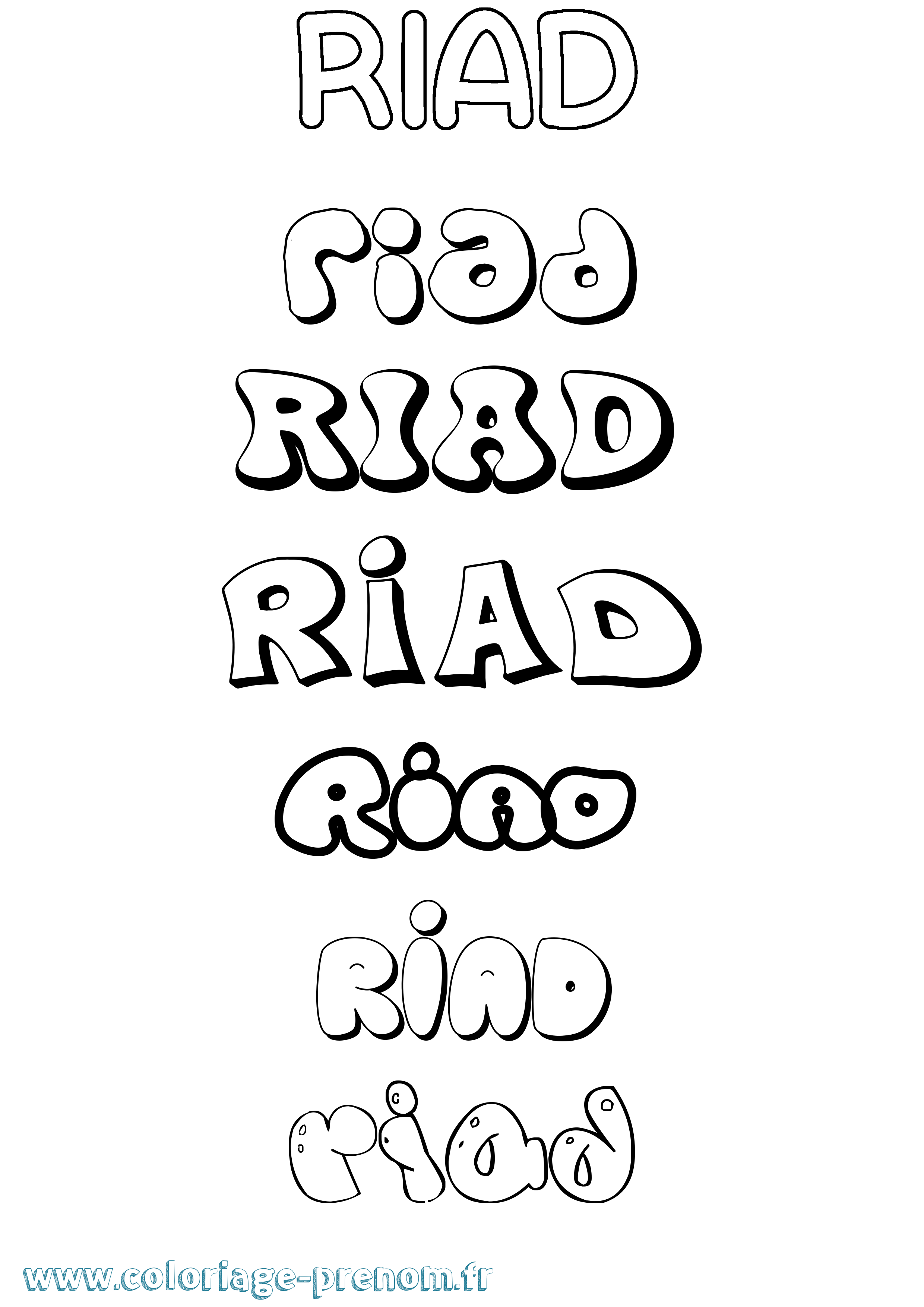 Coloriage Riad Coloriage prénom Riad