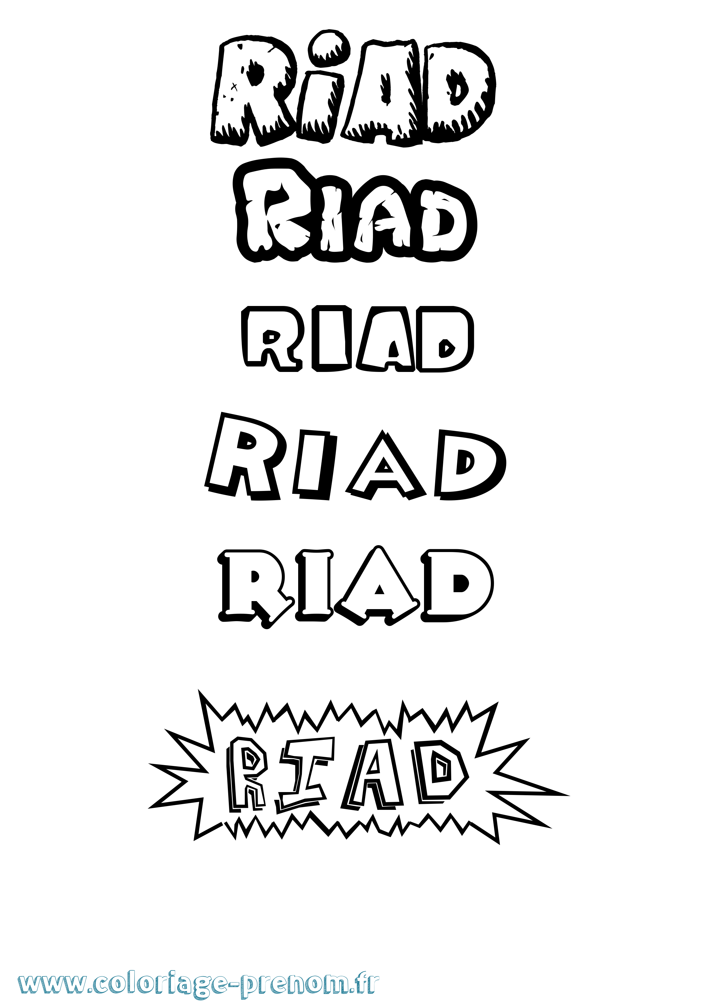 Coloriage Riad Coloriage prénom Riad