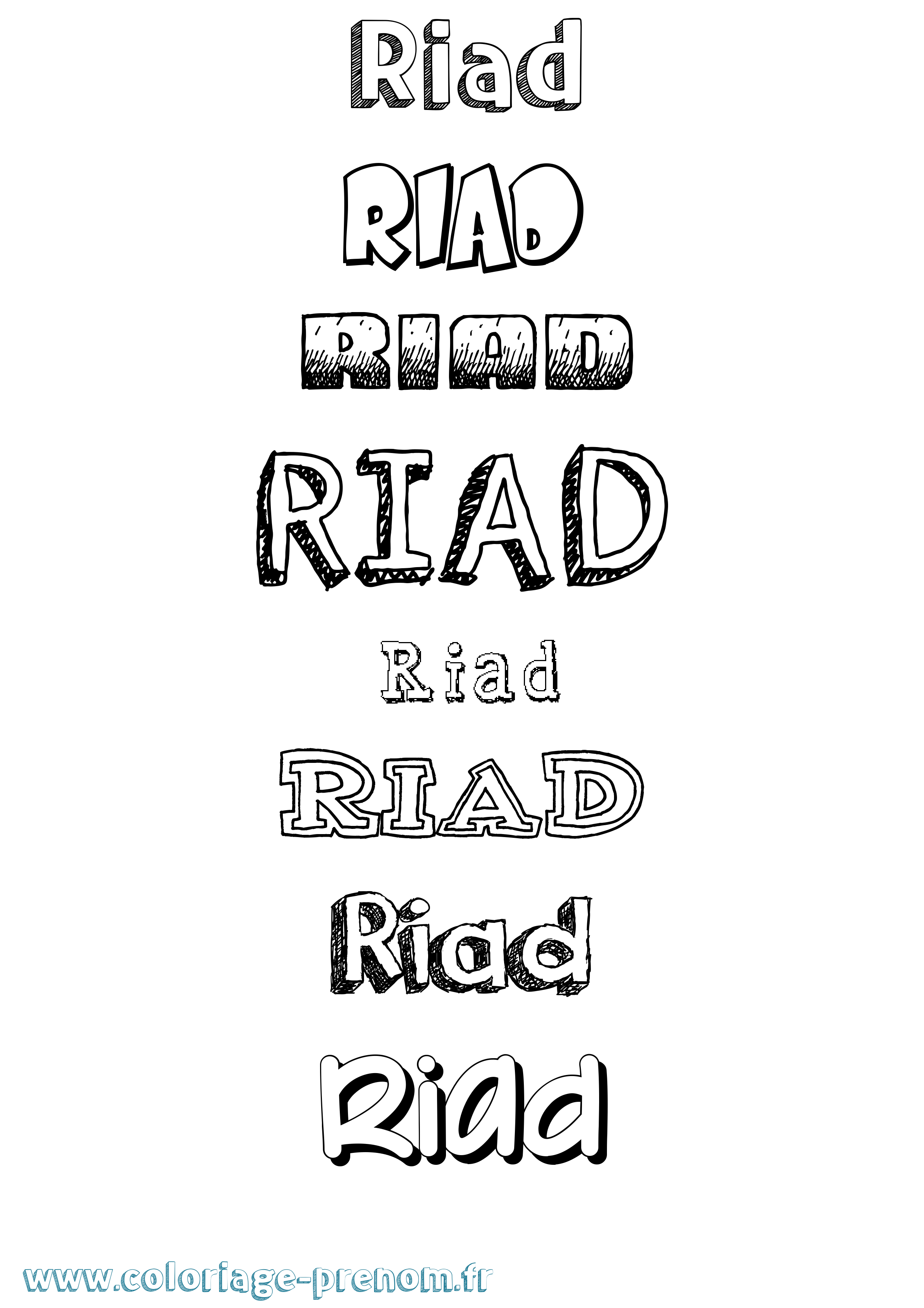 Coloriage prénom Riad
