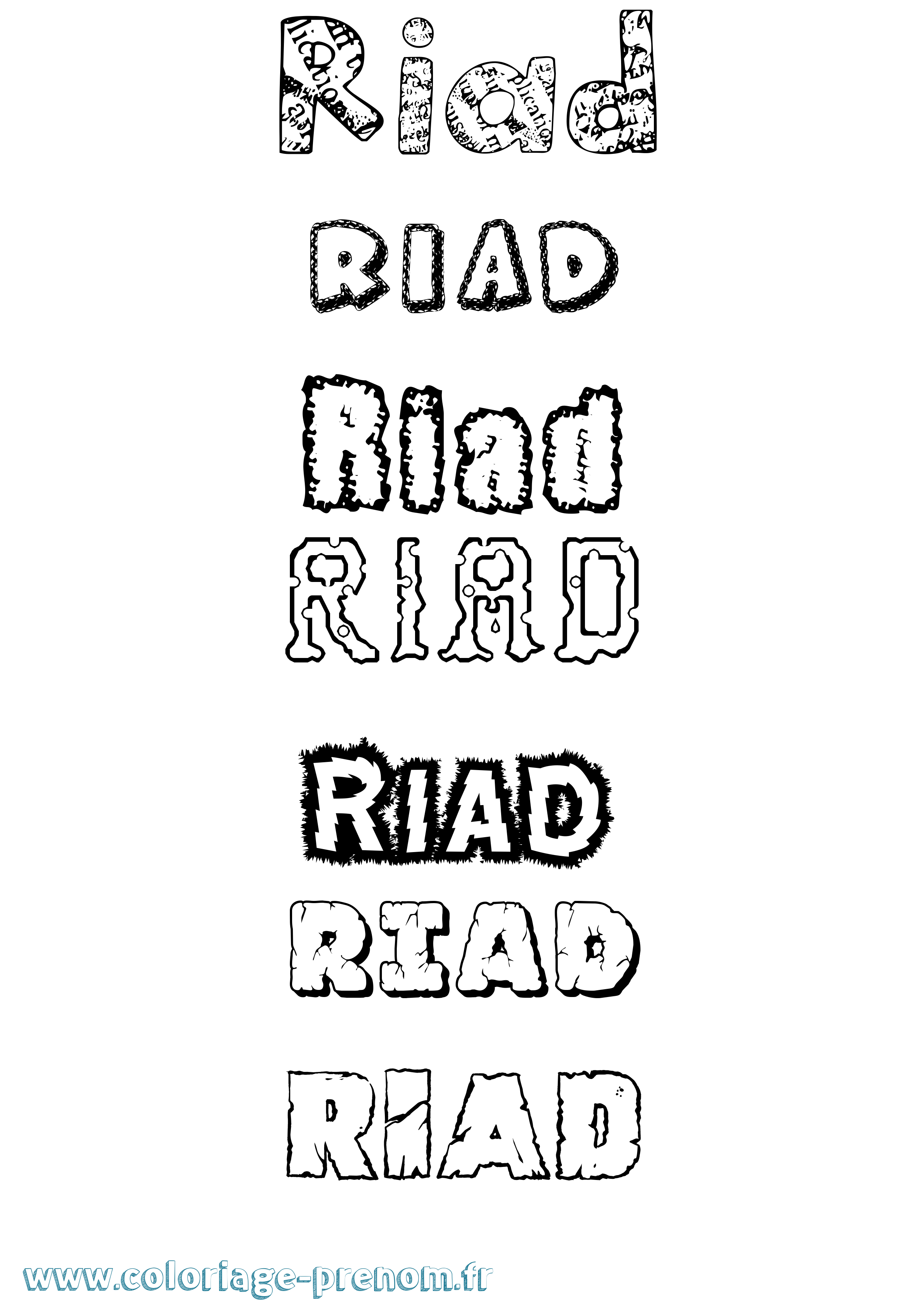 Coloriage prénom Riad