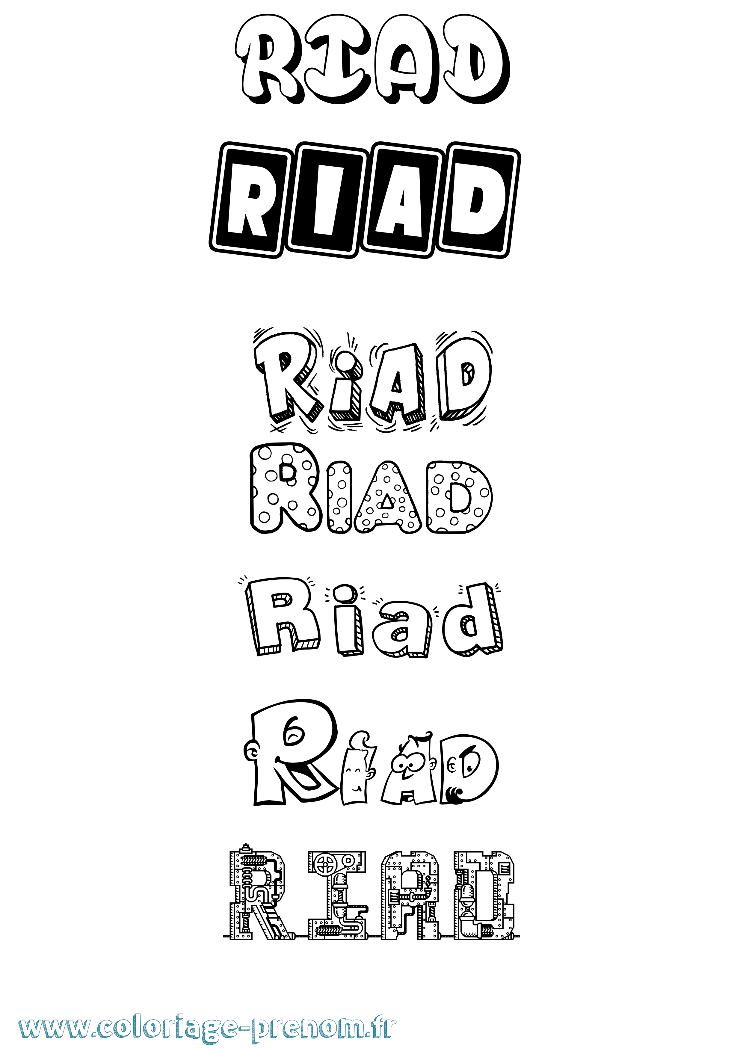 Coloriage Riad Coloriage prénom Riad