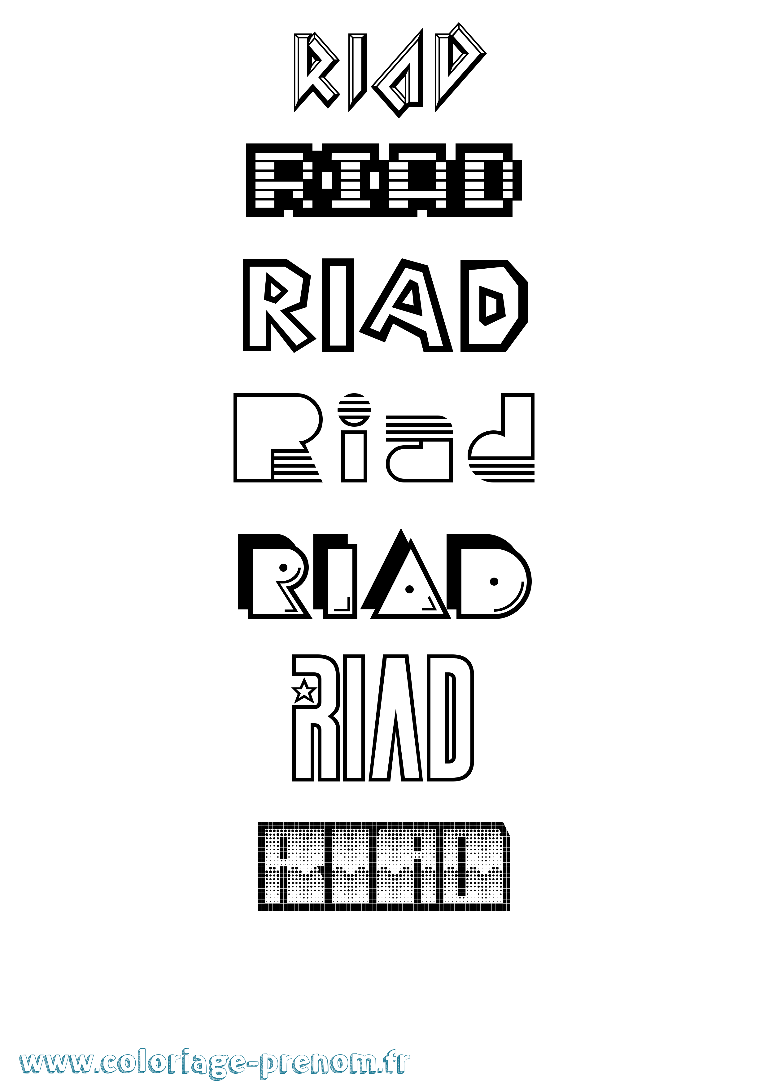 Coloriage Riad Coloriage prénom Riad